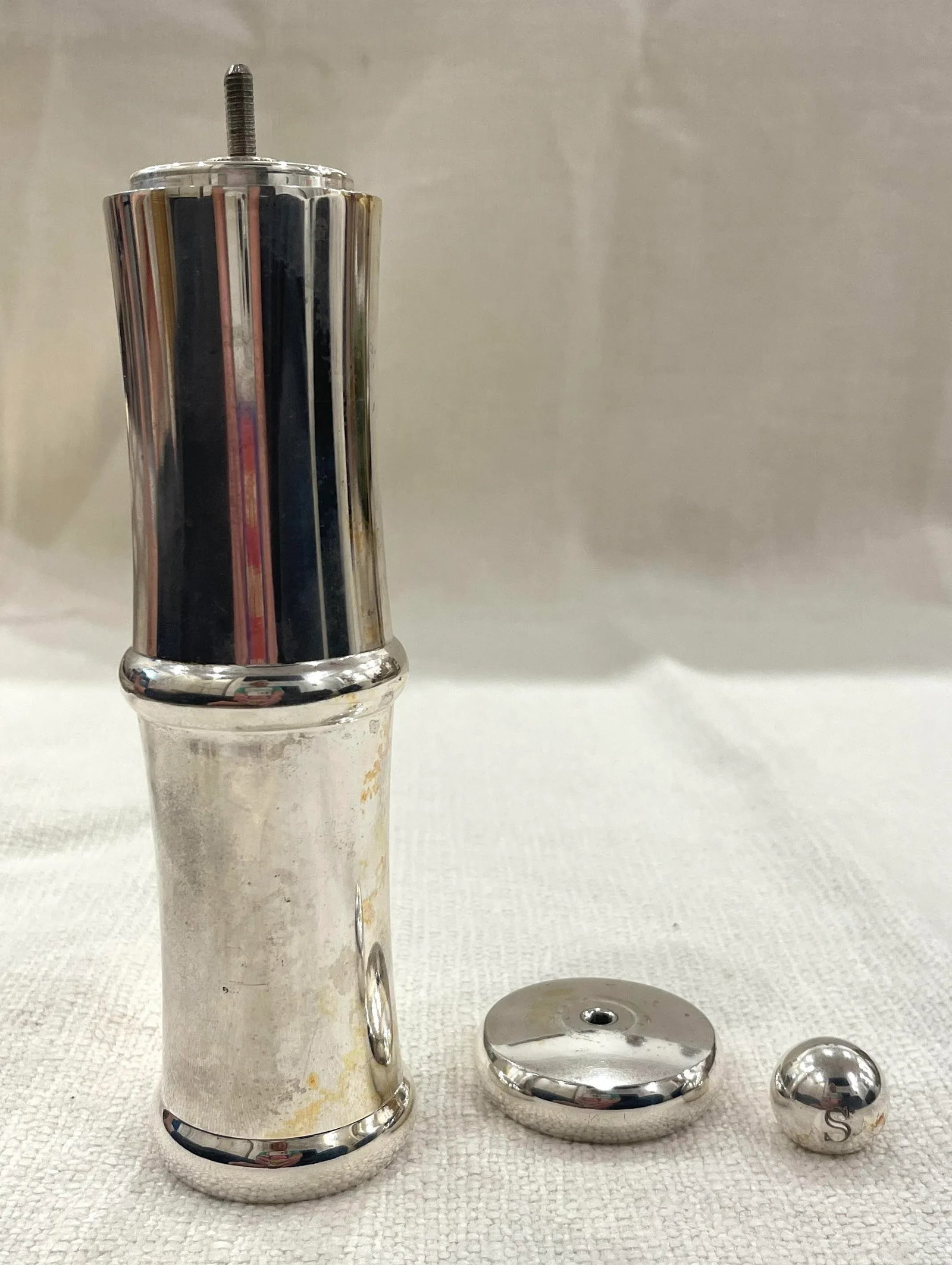 Vintage Gucci Silver Bamboo Salt Grinder - 7