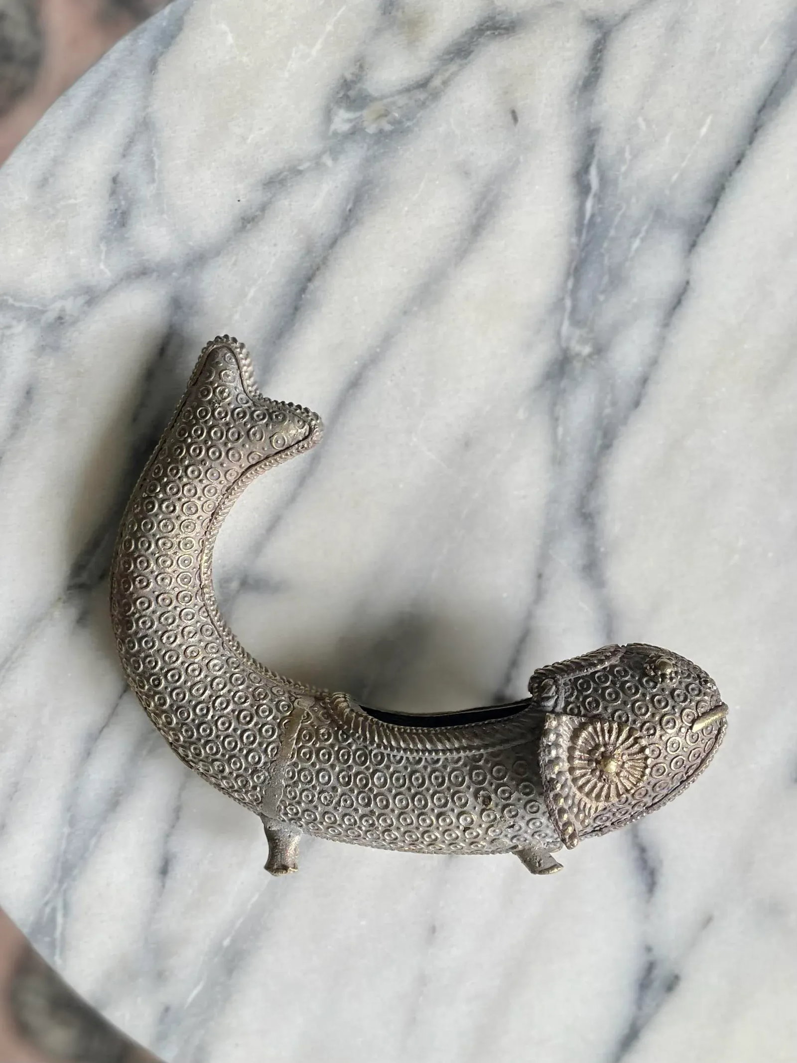 Antique Figural Koi Fish Censer | Hand-Forged Incense Vessel - 2