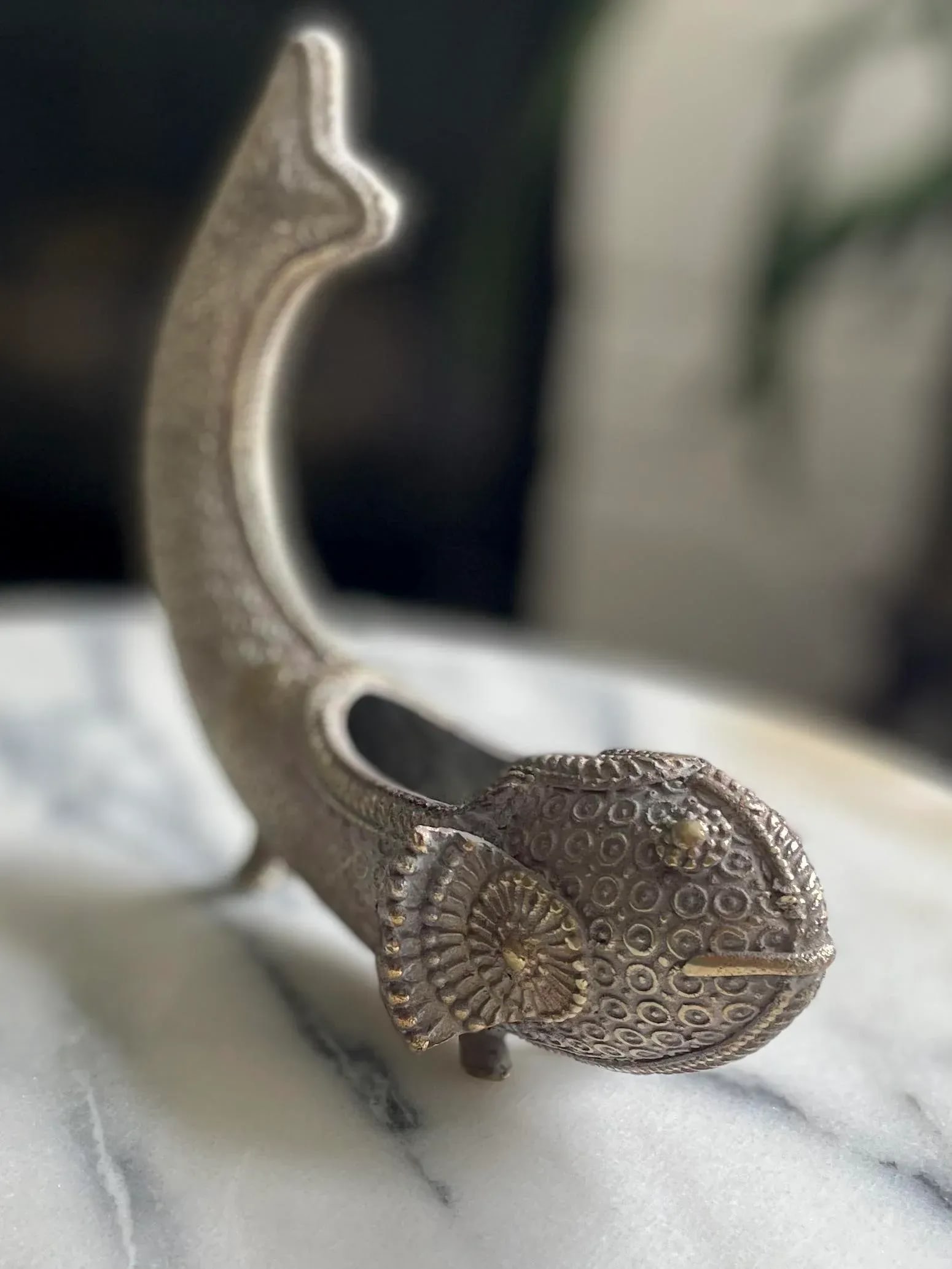 Antique Figural Koi Fish Censer | Hand-Forged Incense Vessel - 6
