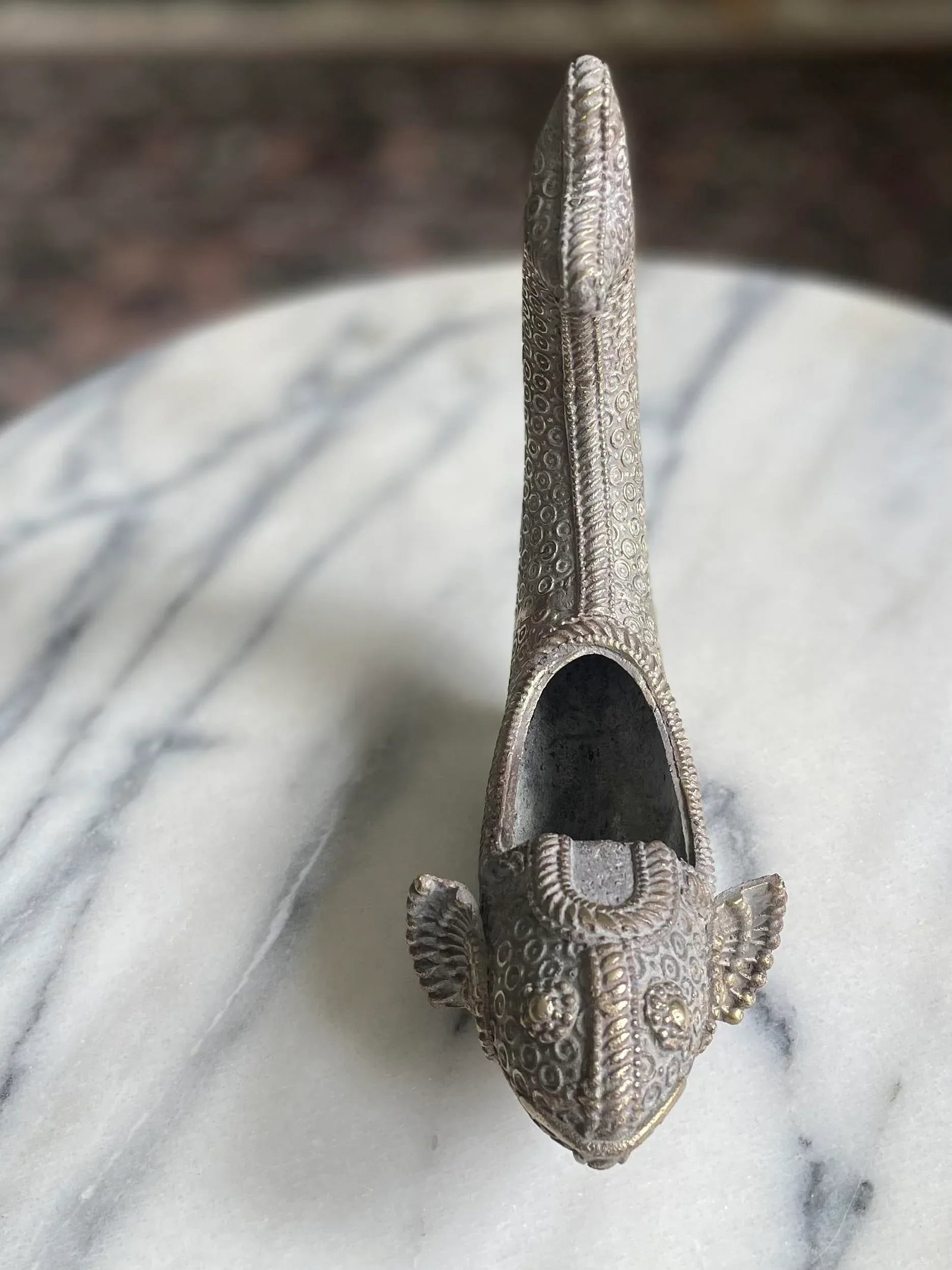 Antique Figural Koi Fish Censer | Hand-Forged Incense Vessel - 7