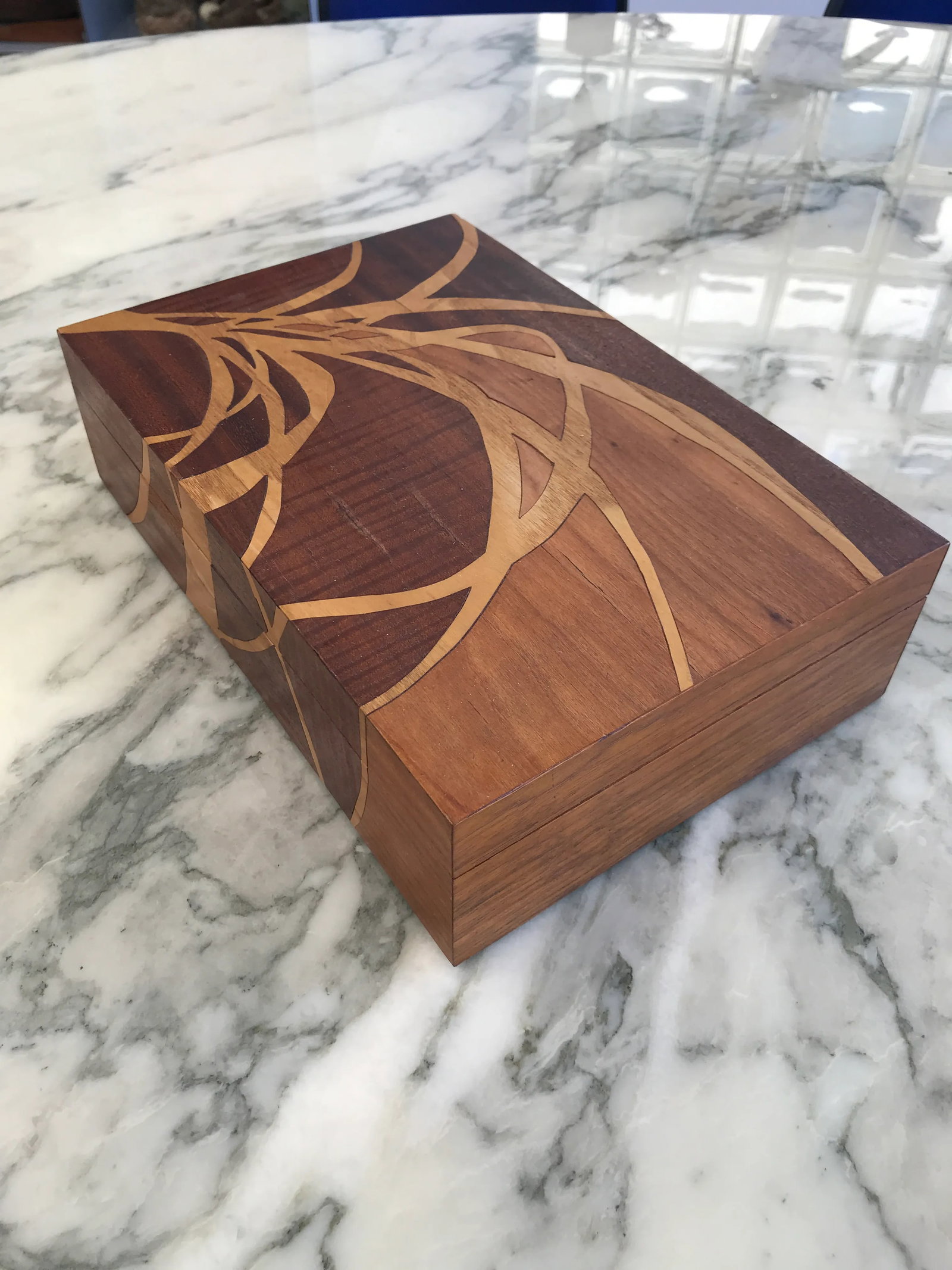 1930s Self-Taught Albert Rosenblatt Intarsia Wooden Box - 3