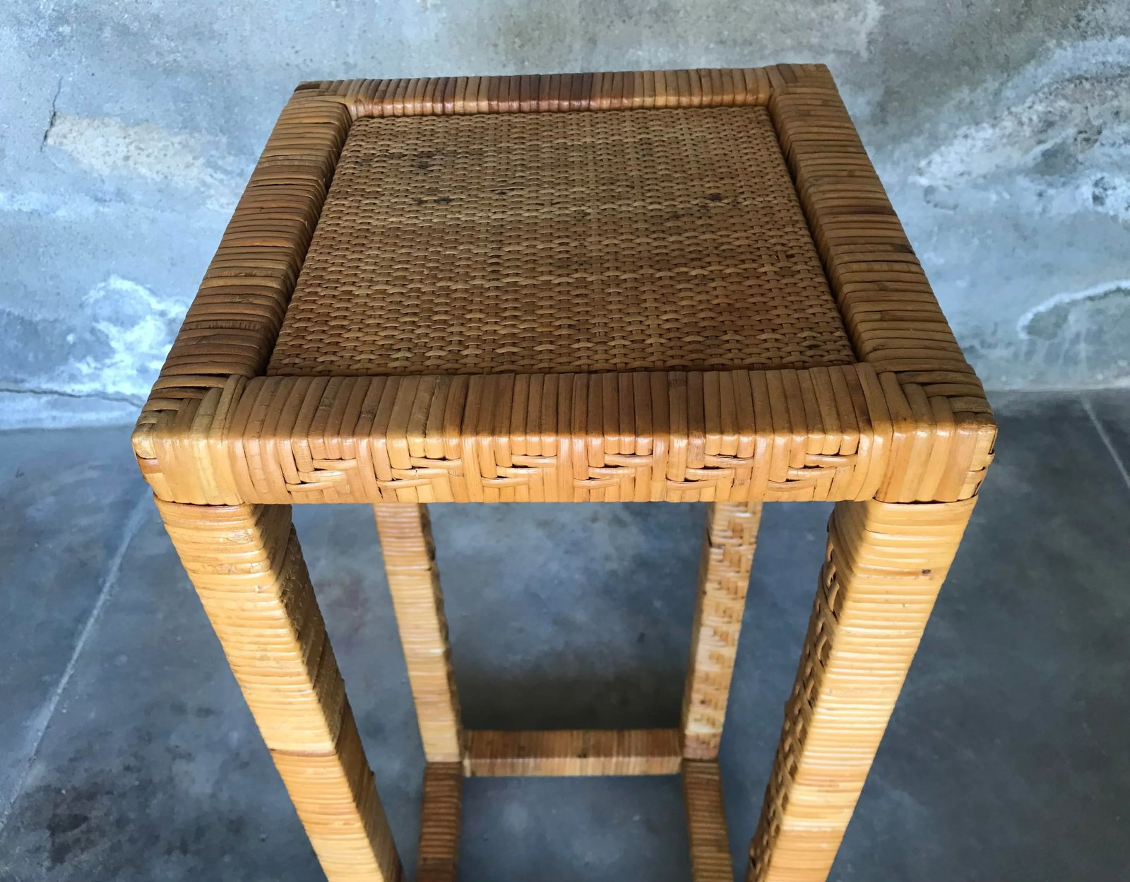Vintage 1980s Rattan Plant Stands ~ a Pair - 5