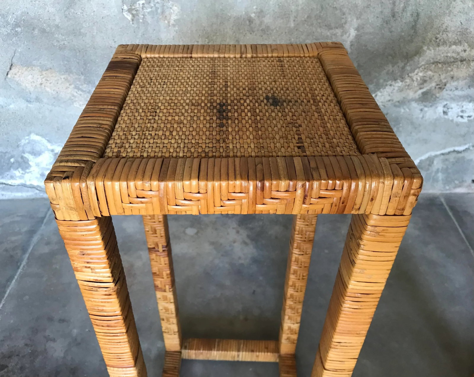 Vintage 1980s Rattan Plant Stands ~ a Pair - 6