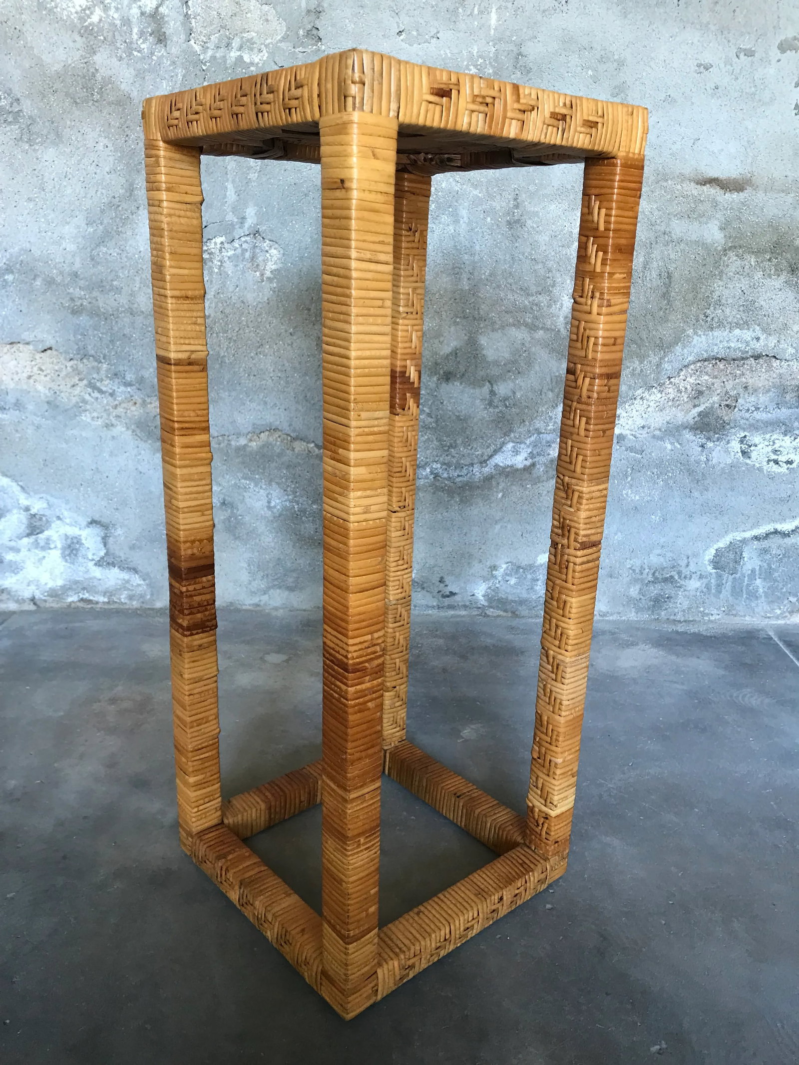 Vintage 1980s Rattan Plant Stands ~ a Pair - 8