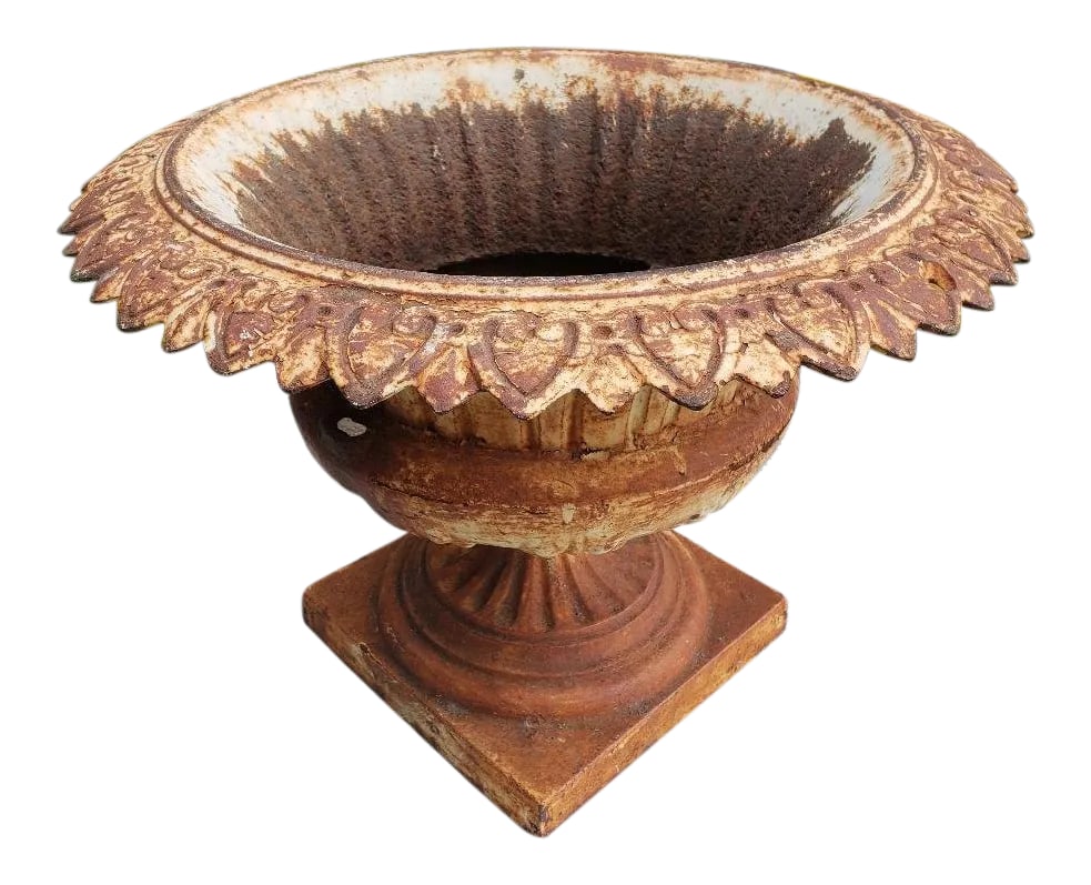 19th Century Gothic Revival Monumental Saw Tooth Cast Iron Urn (1 of 6)