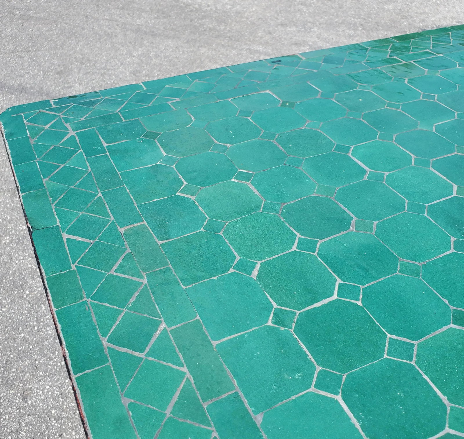 71" Rectangular Hunter Green Moroccan Mosaic Table - 2