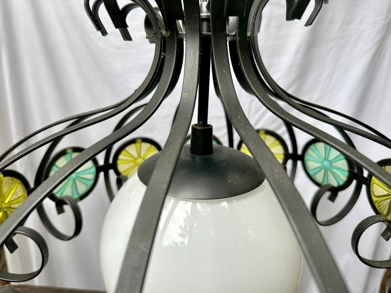 1970s Halo Lite-Trend Los Angeles Limes and Lemons Fruit Slices One Light Swag Pendant Fixture - 4