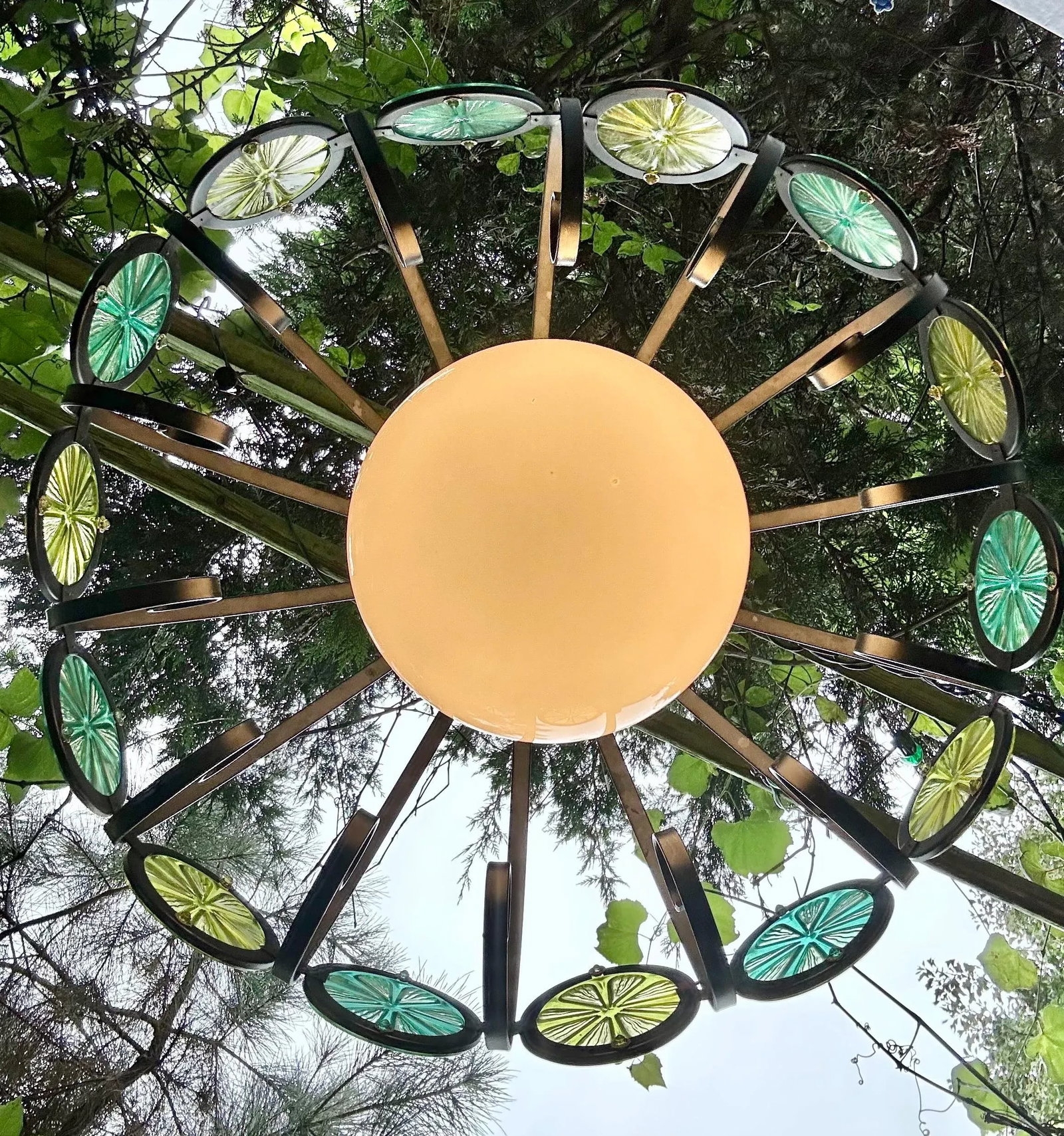 1970s Halo Lite-Trend Los Angeles Limes and Lemons Fruit Slices One Light Swag Pendant Fixture - 5