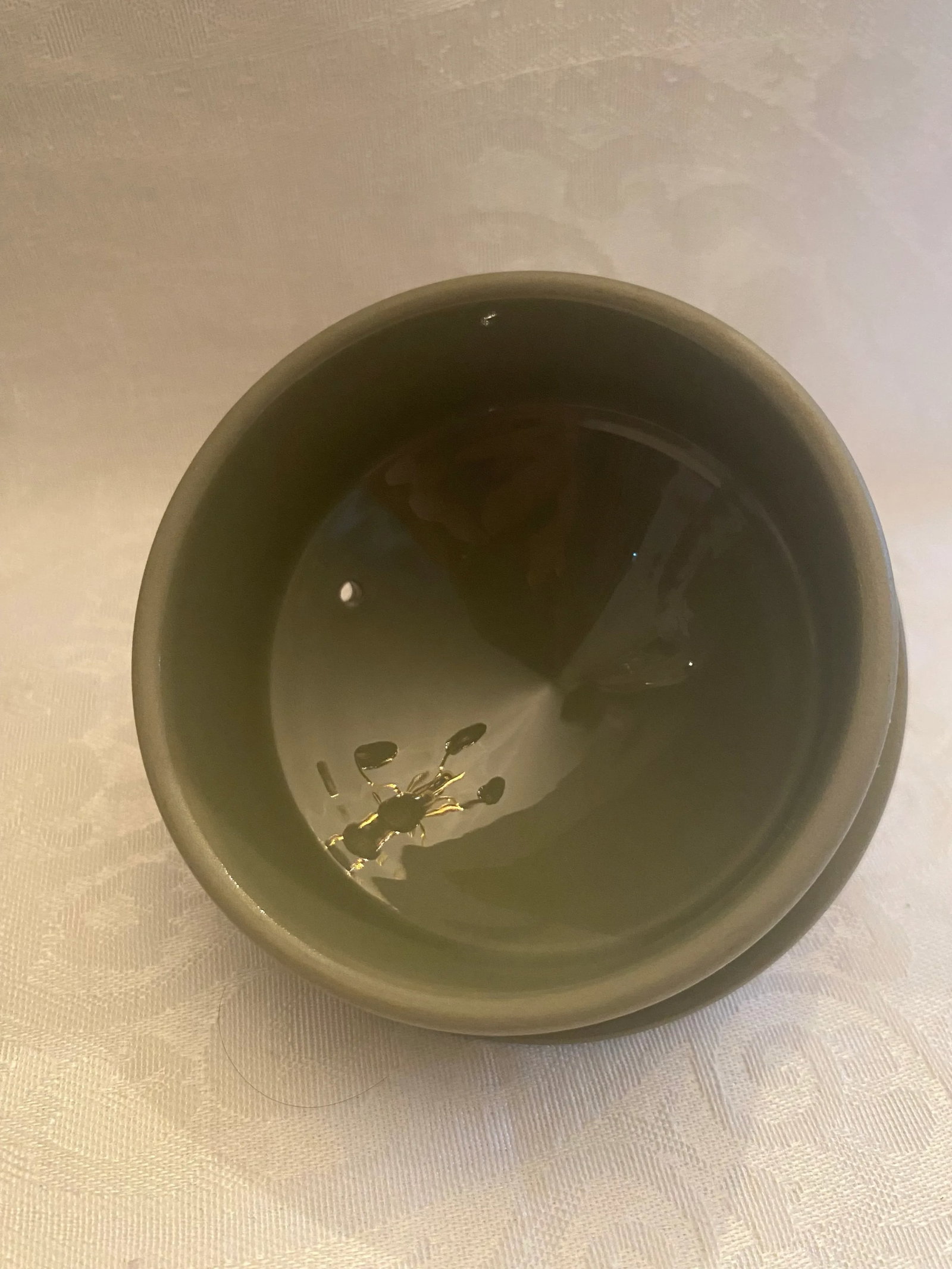 Vintage Wedgwood Sage Green Jasperware Teapot 1955 Glazed Interior Mint Interior - 6