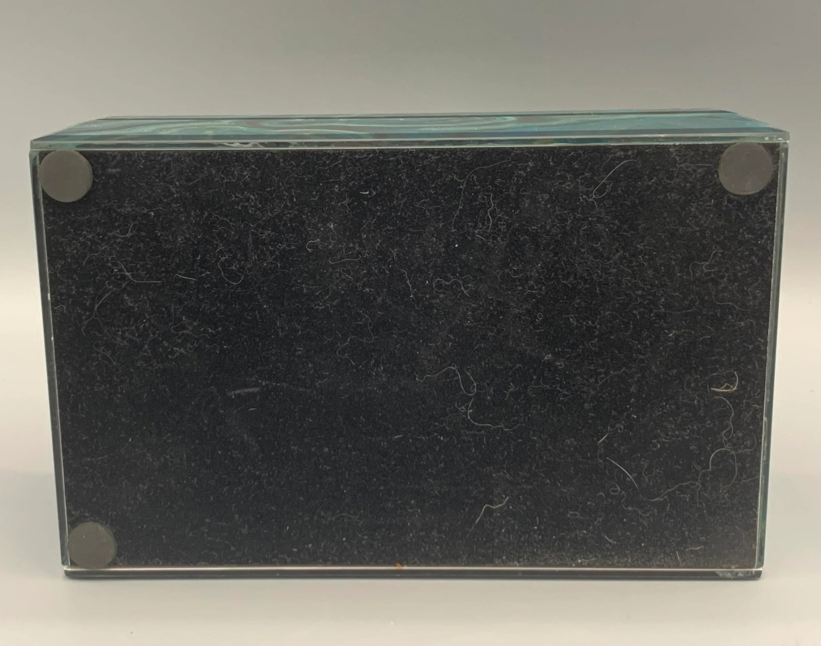 Vintage Faux Malachite Box With Crystal Finial - 8