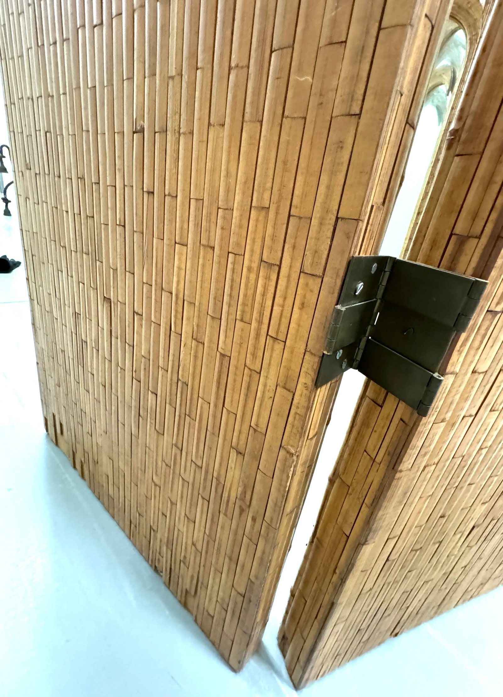 Vivai Del Sud Italian 1970's Split Reed Mirrored Screens - 7