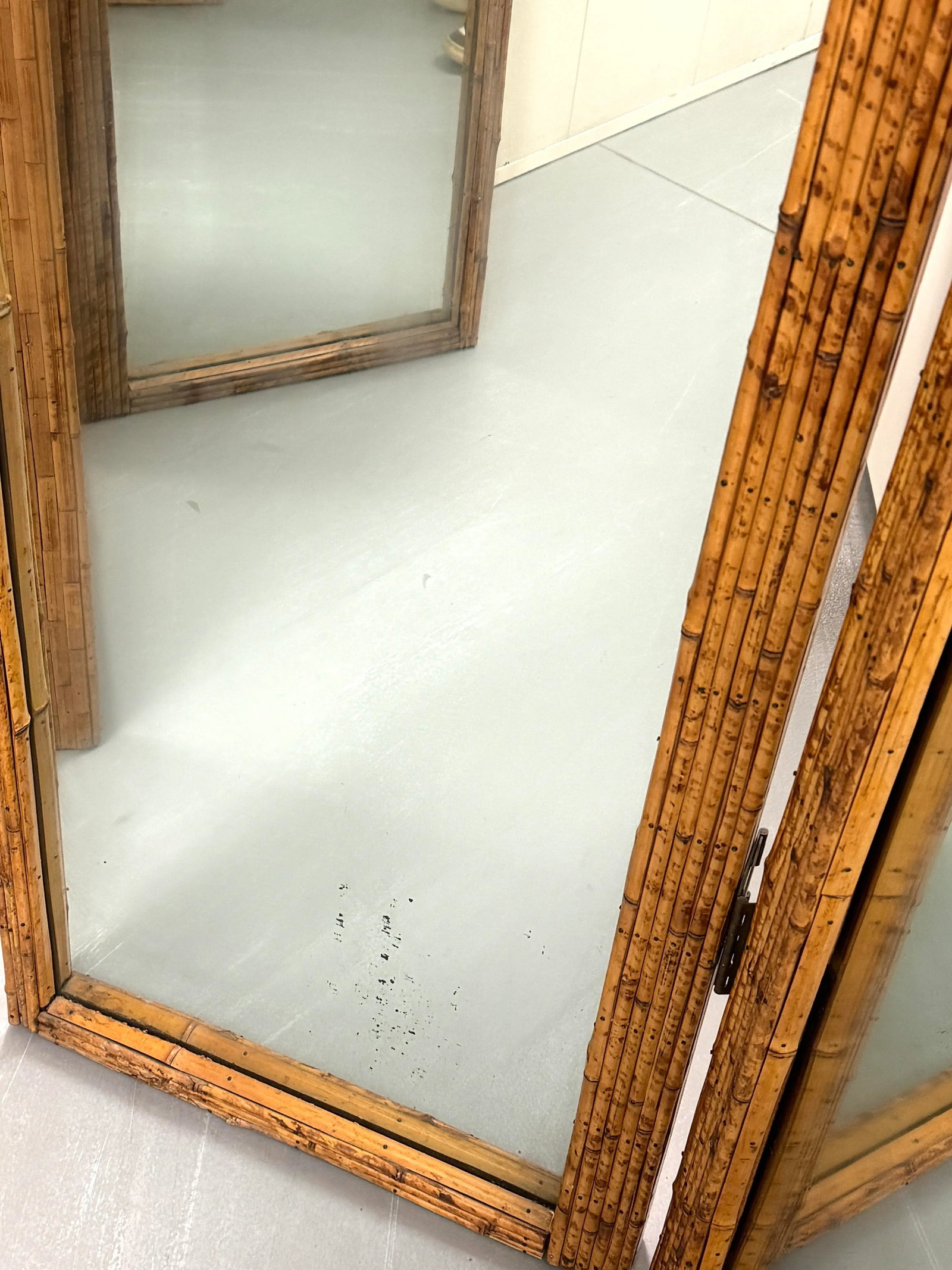 Vivai Del Sud Italian 1970's Split Reed Mirrored Screens - 8