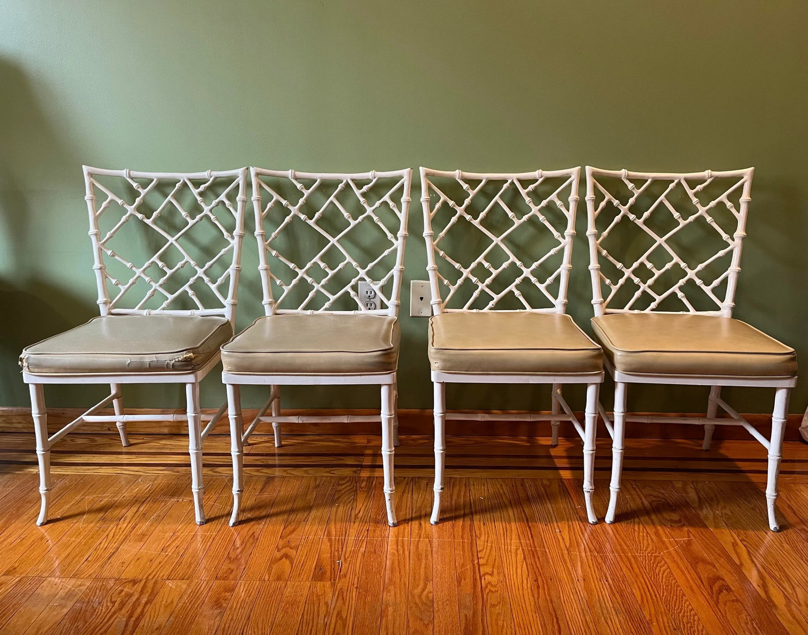 1960s Phyllis Morris for Kessler Wrought Iron Faux Bamboo Dining Chairs - Set of 4 - 10