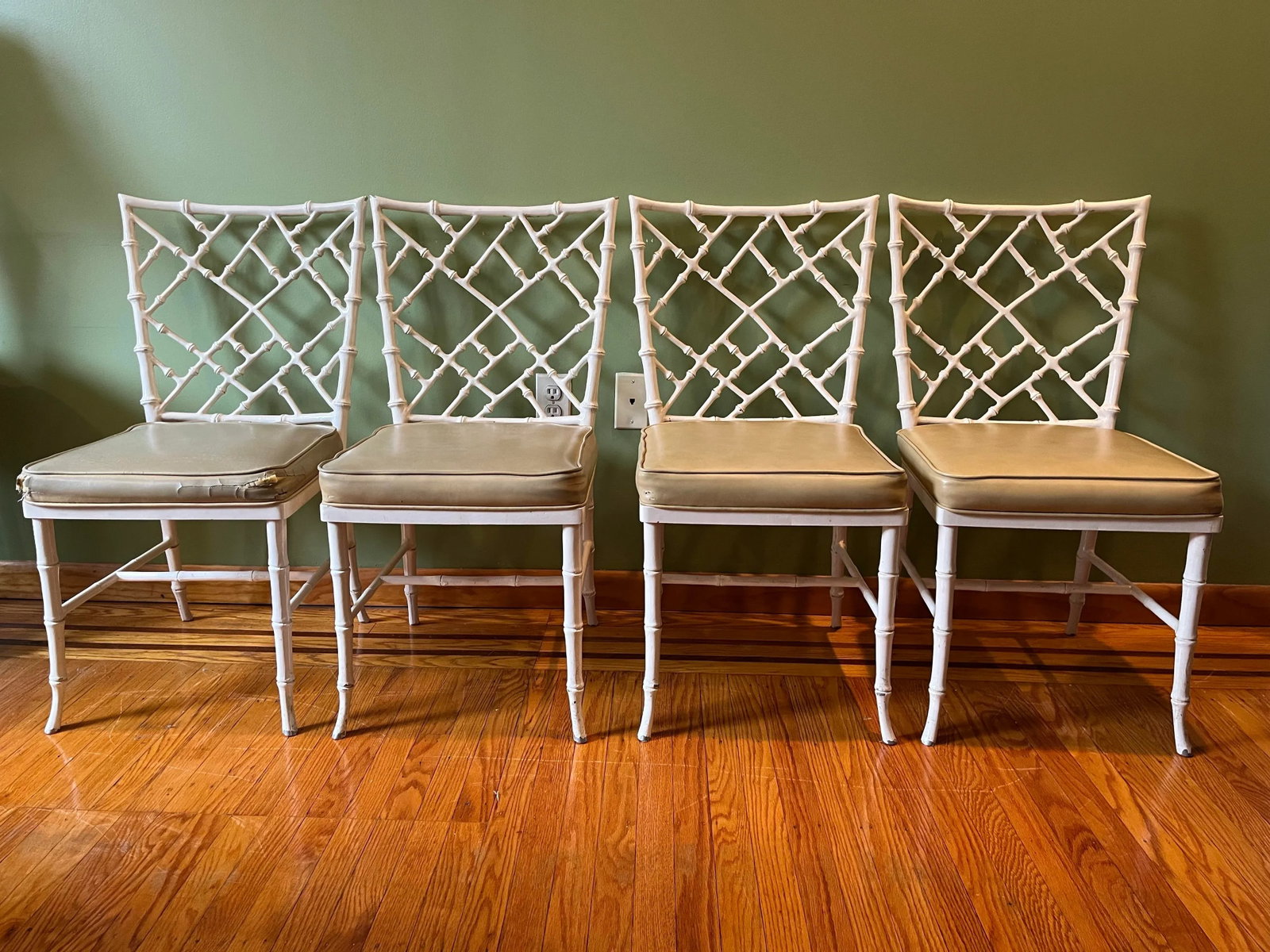 1960s Phyllis Morris for Kessler Wrought Iron Faux Bamboo Dining Chairs - Set of 4 - 2