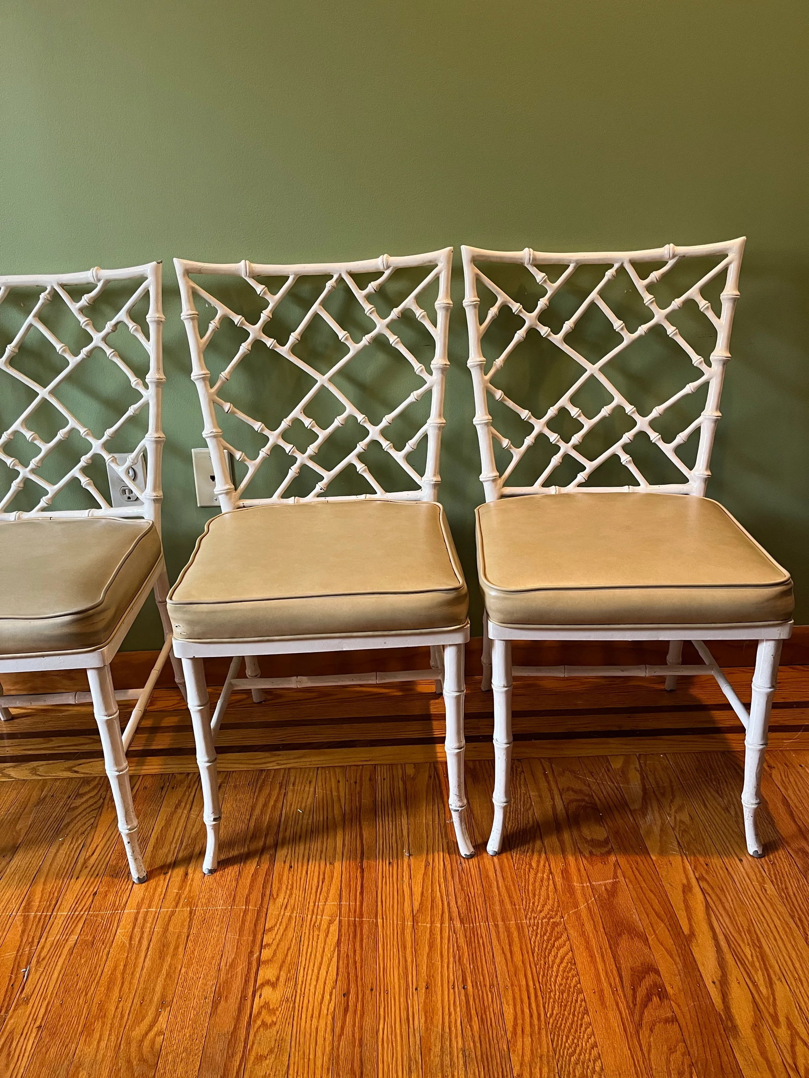 1960s Phyllis Morris for Kessler Wrought Iron Faux Bamboo Dining Chairs - Set of 4 - 3