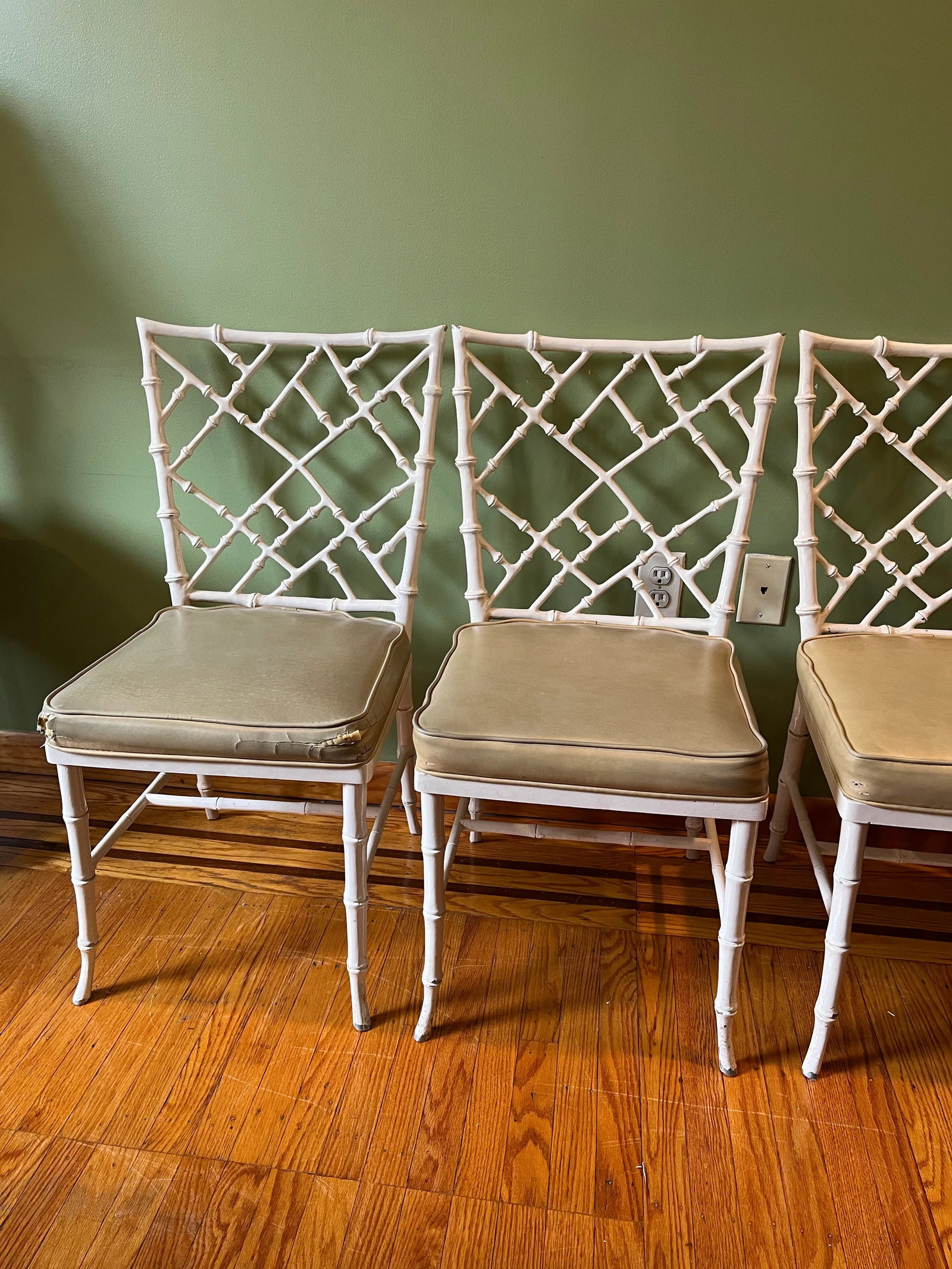 1960s Phyllis Morris for Kessler Wrought Iron Faux Bamboo Dining Chairs - Set of 4 - 5
