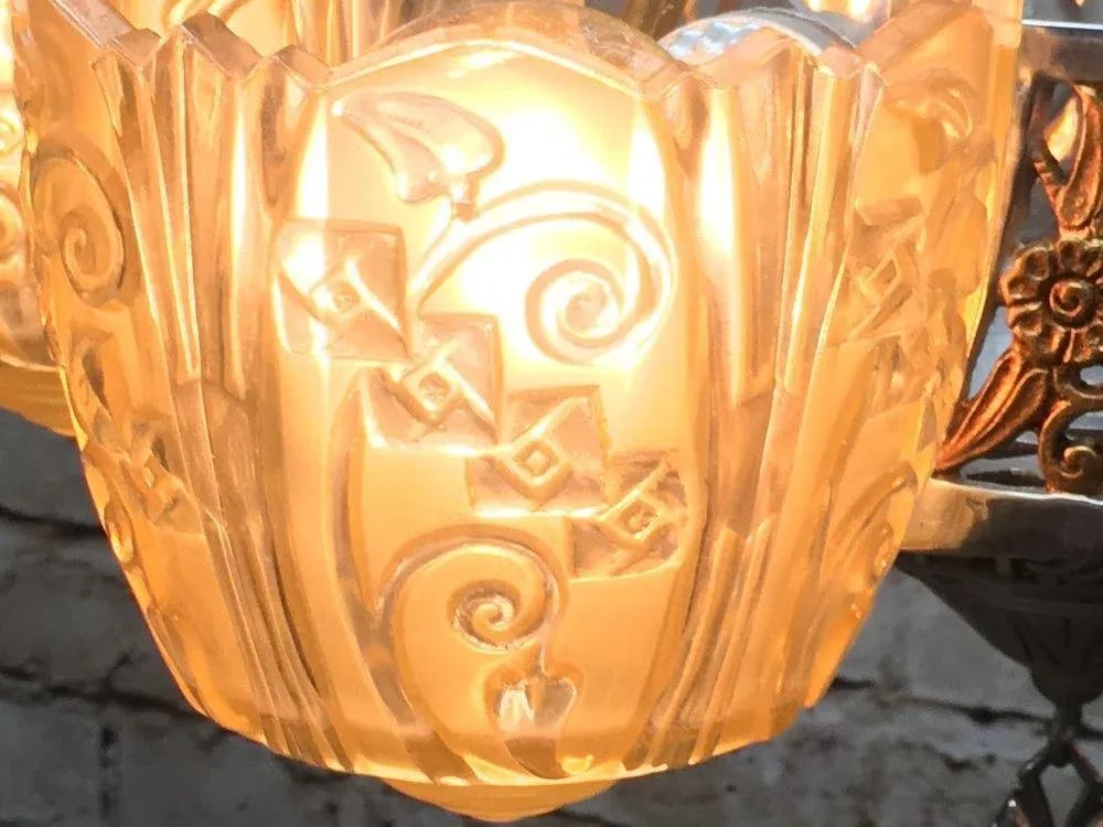 1930s Art Deco Chandelier by Lincoln Manufacturing - 3