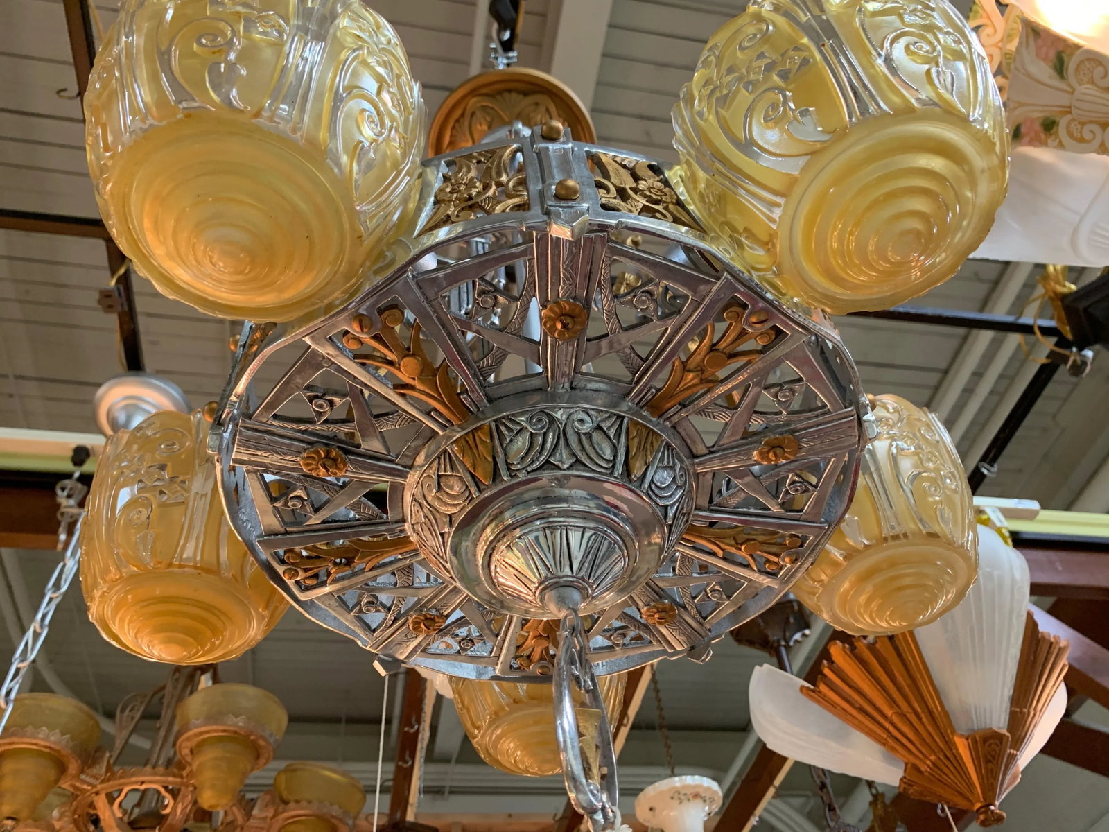1930s Art Deco Chandelier by Lincoln Manufacturing - 5