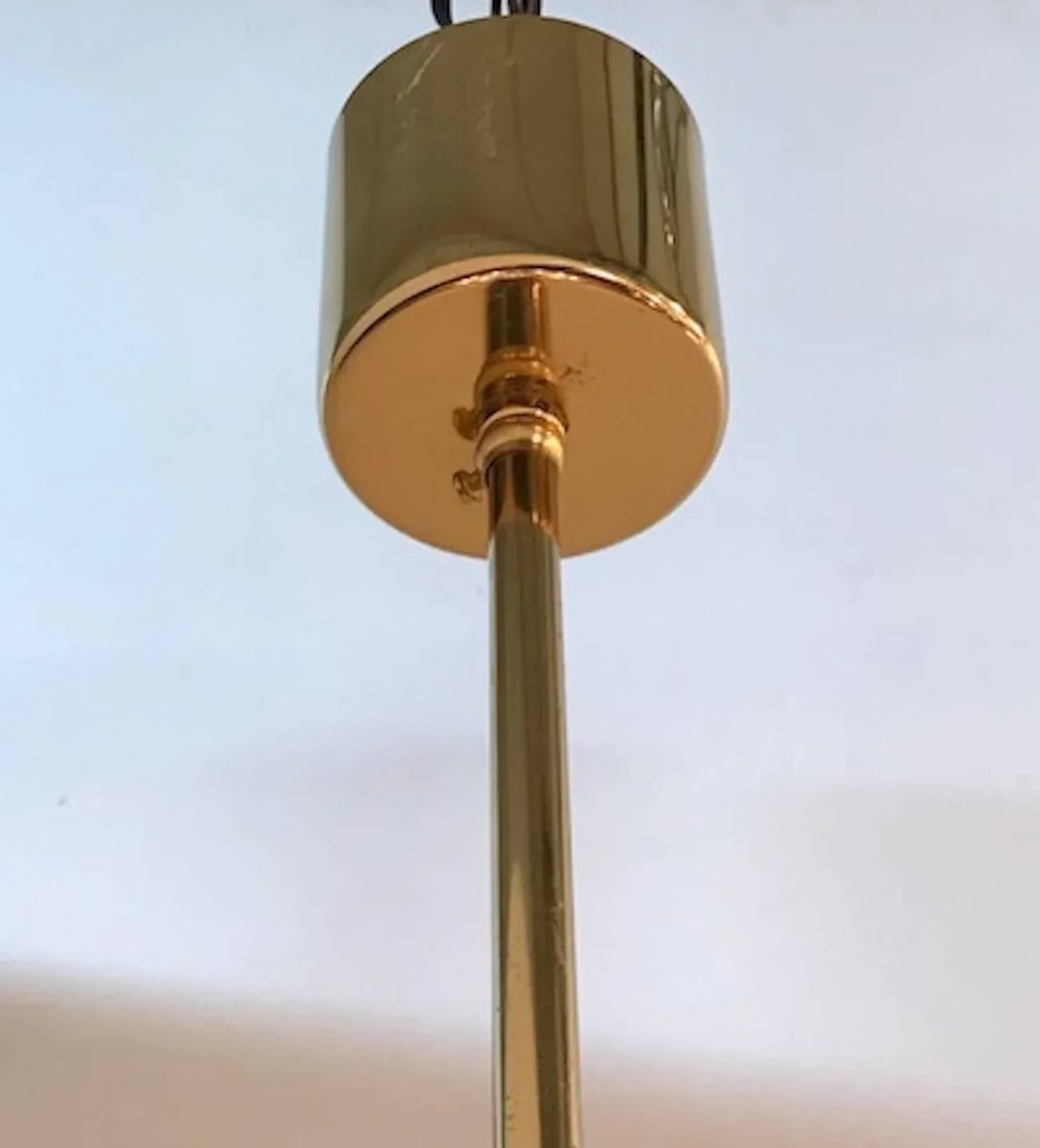 Italian 1970s Sciolari Gold and Crystal Disk Geometric Cube Chandelier - 7