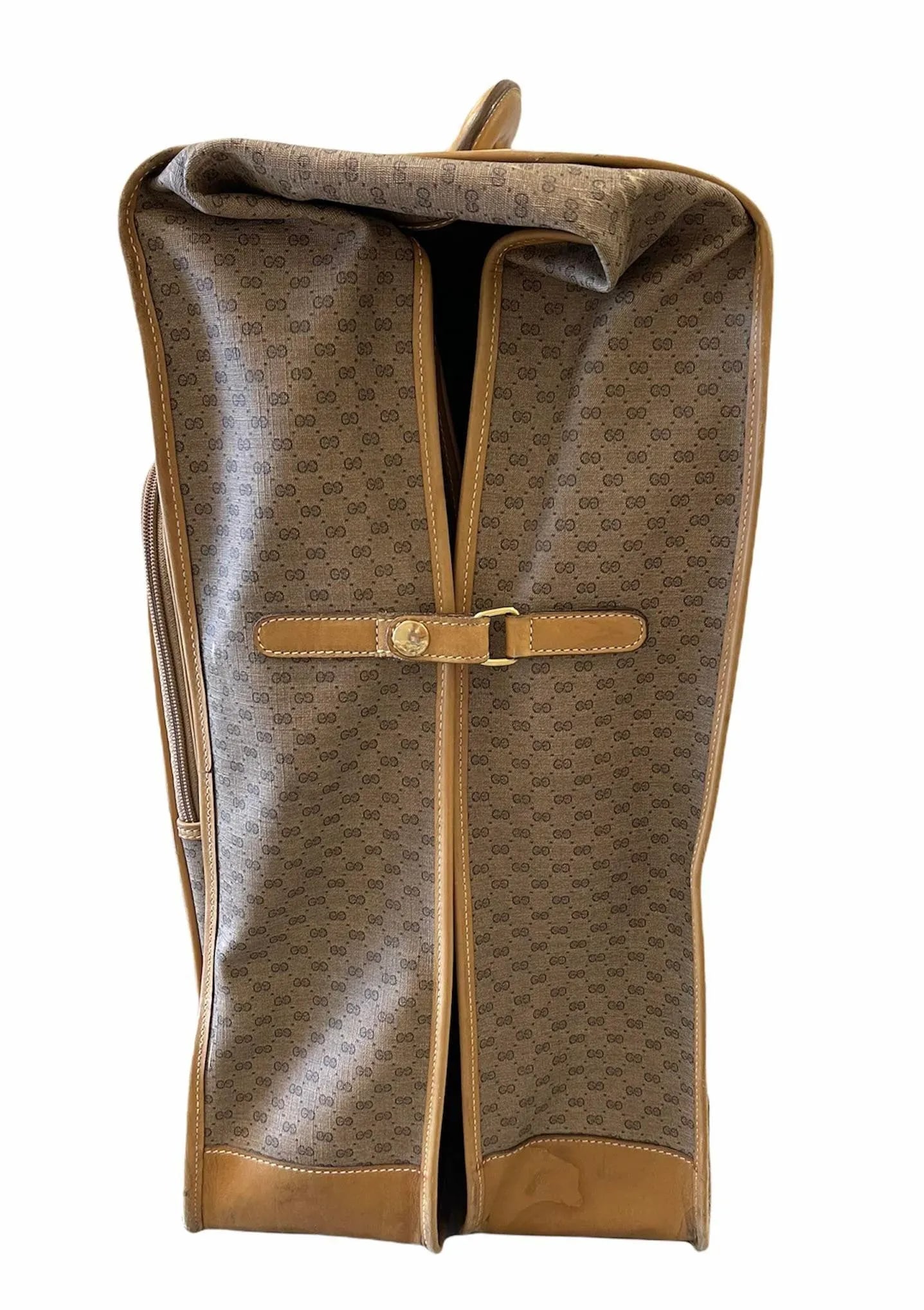 Gucci Vintage Folding Garment Bag W" Keys, Hangers Impeccable Interior - 3