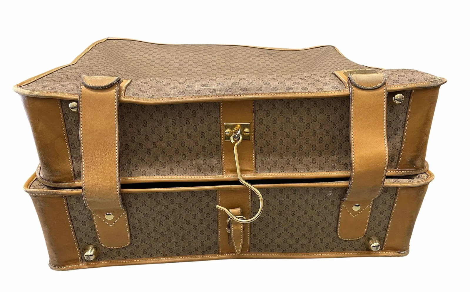 Gucci Vintage Folding Garment Bag W" Keys, Hangers Impeccable Interior - 5