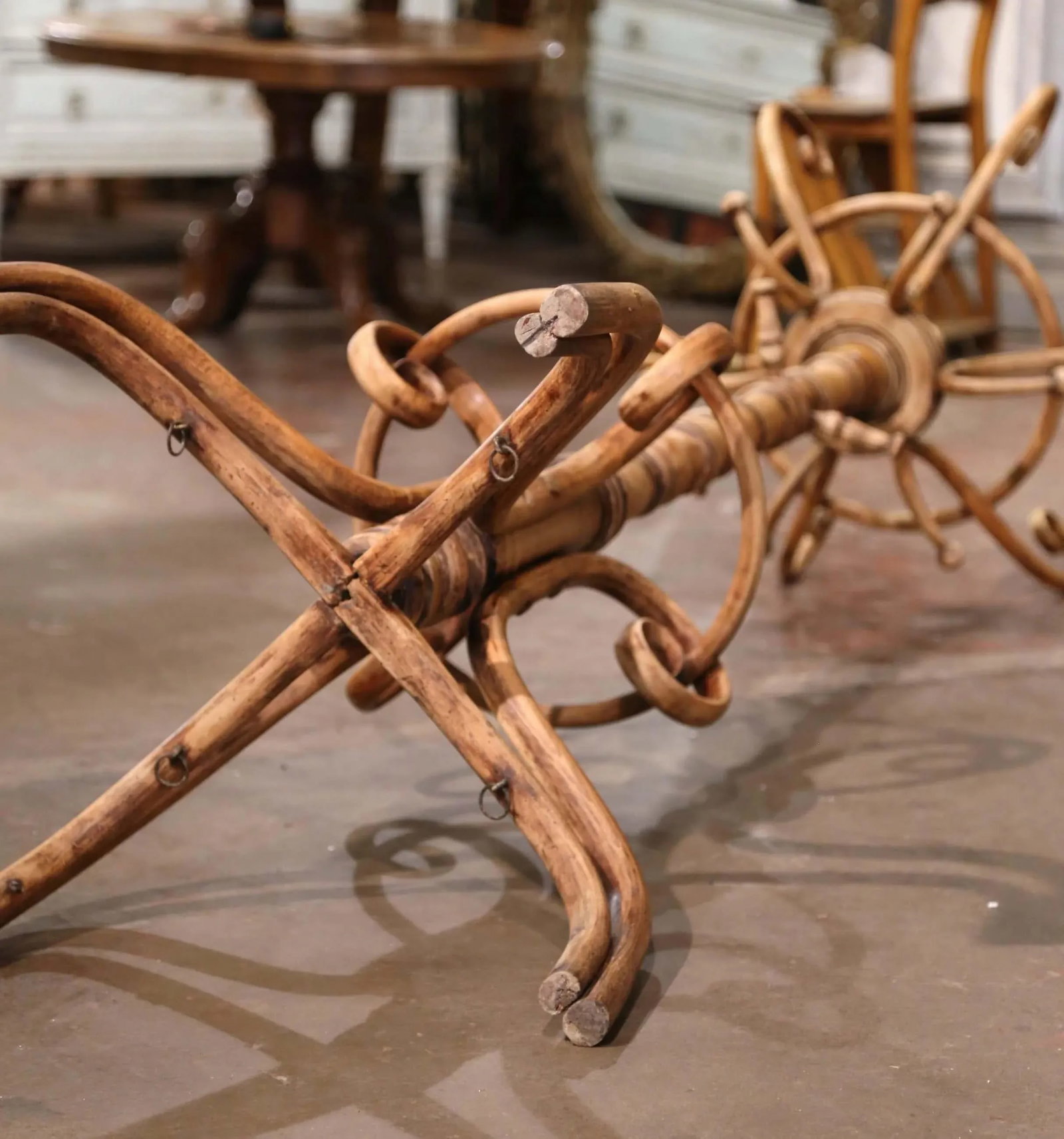 Early 20th Century Thonet Style Bleached Bentwood Swivel Hall Tree Coat Stand - 10