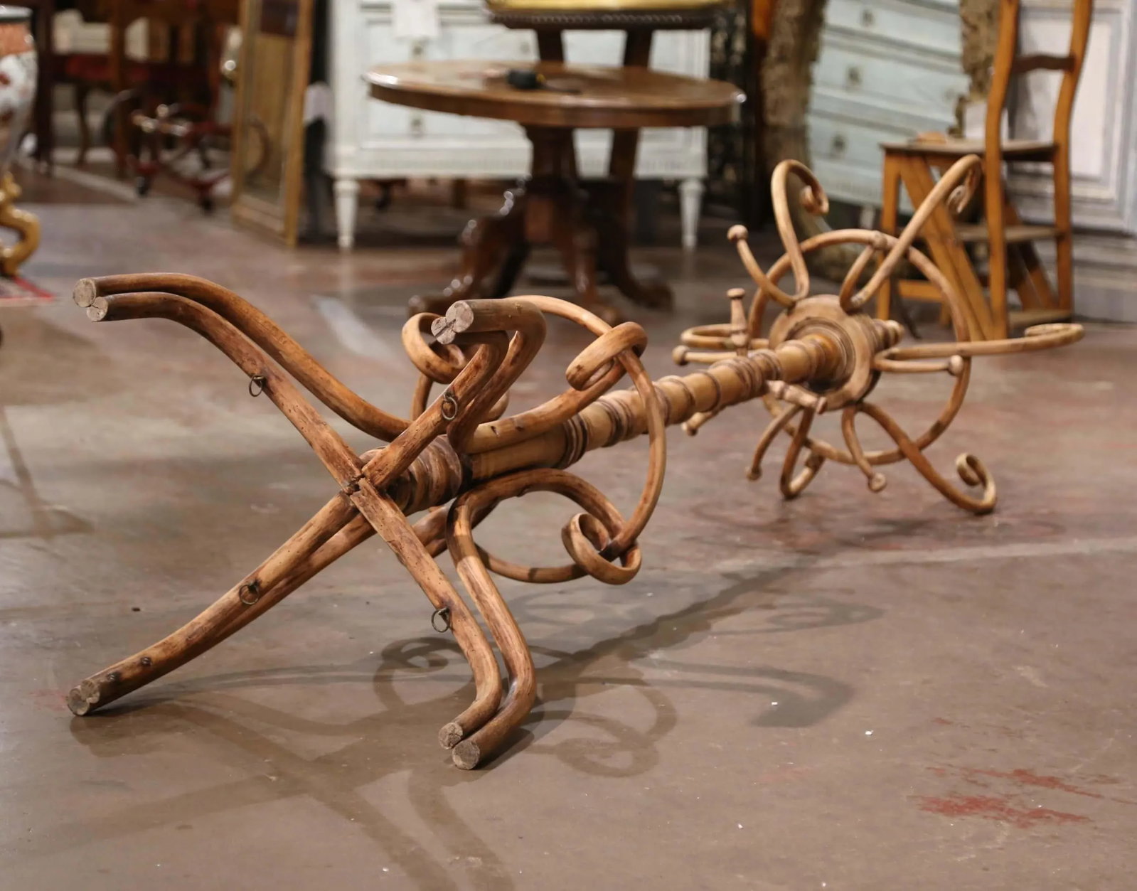 Early 20th Century Thonet Style Bleached Bentwood Swivel Hall Tree Coat Stand - 9