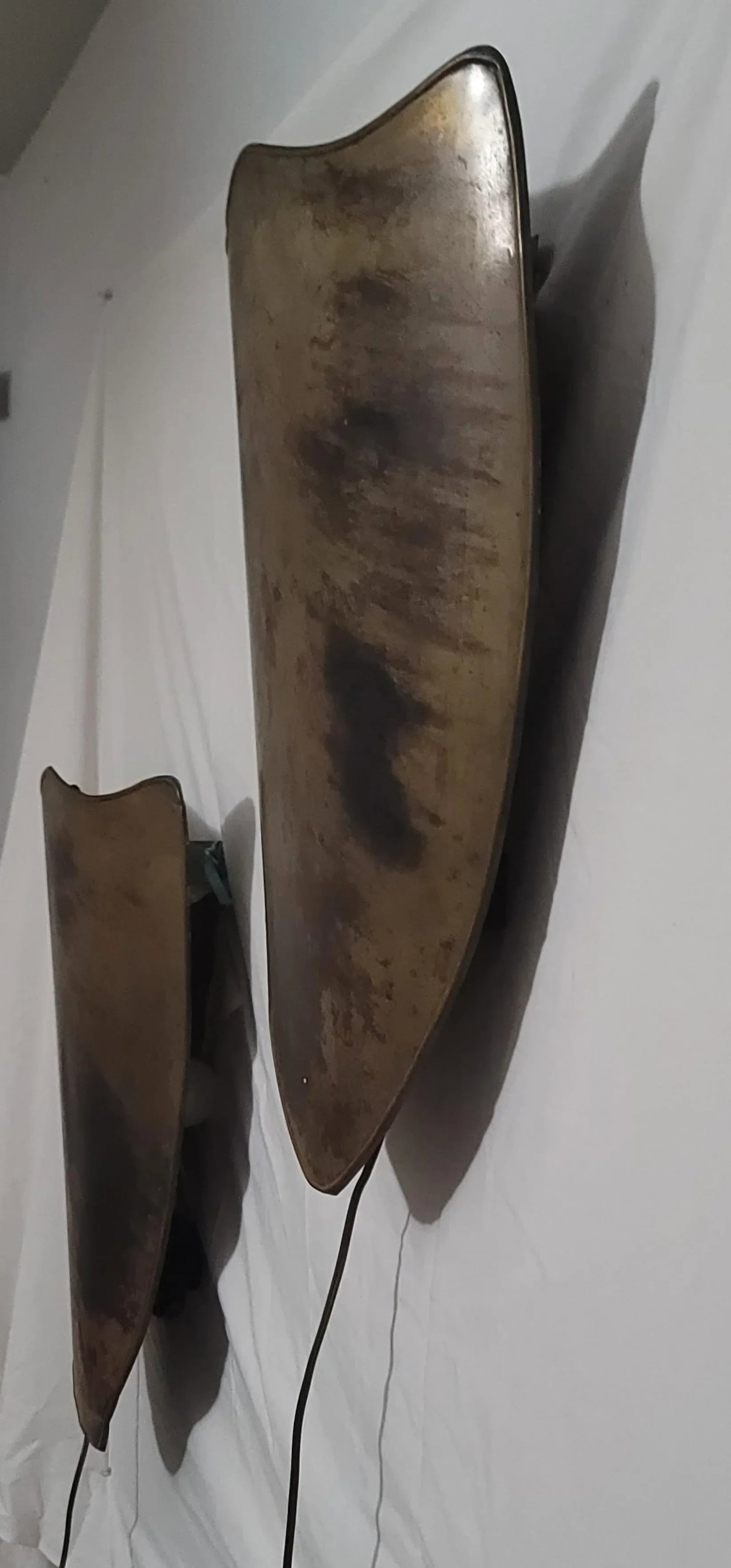 Pair of Antique Shield Wall Sconces - 5