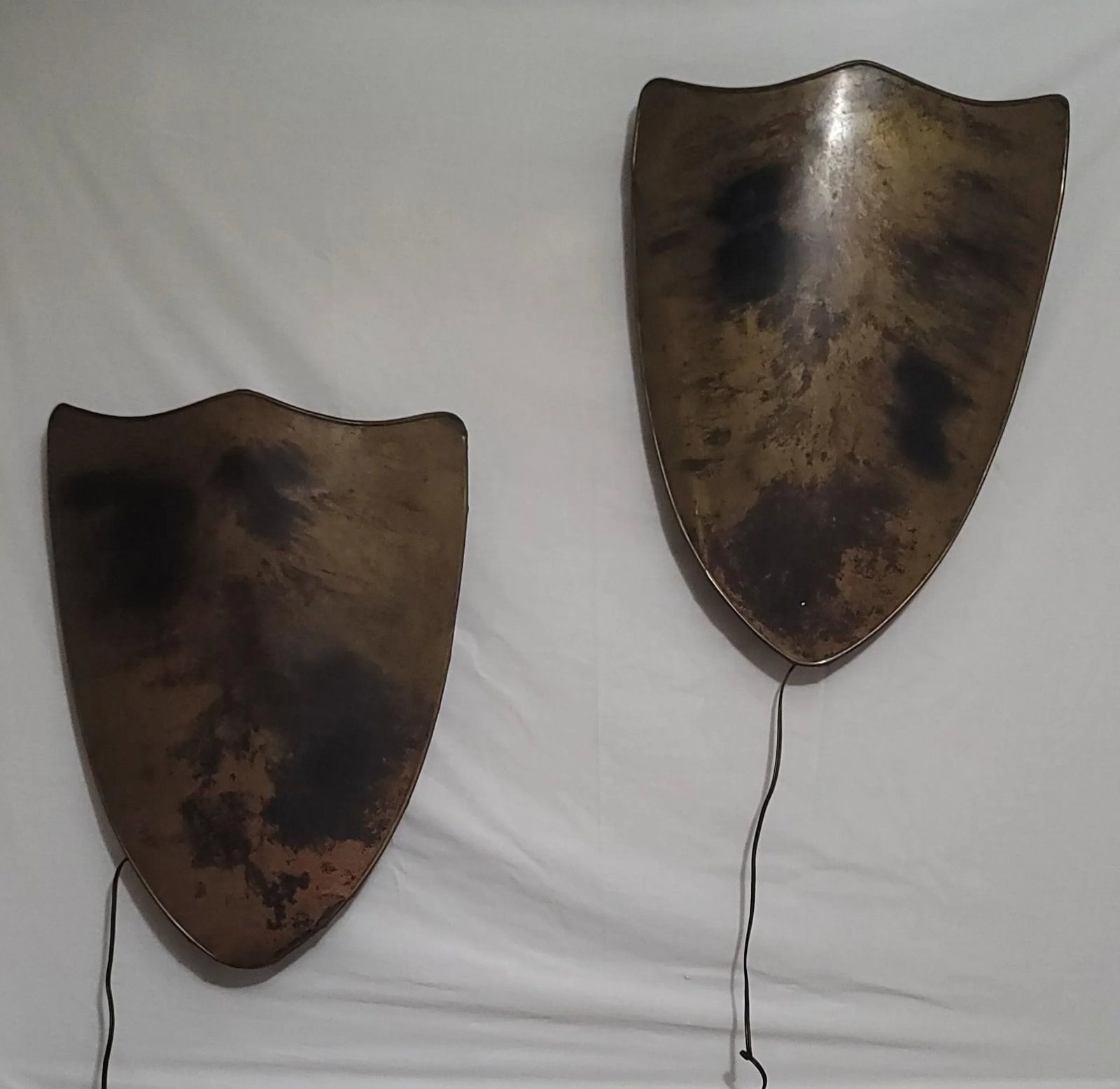Pair of Antique Shield Wall Sconces - 8