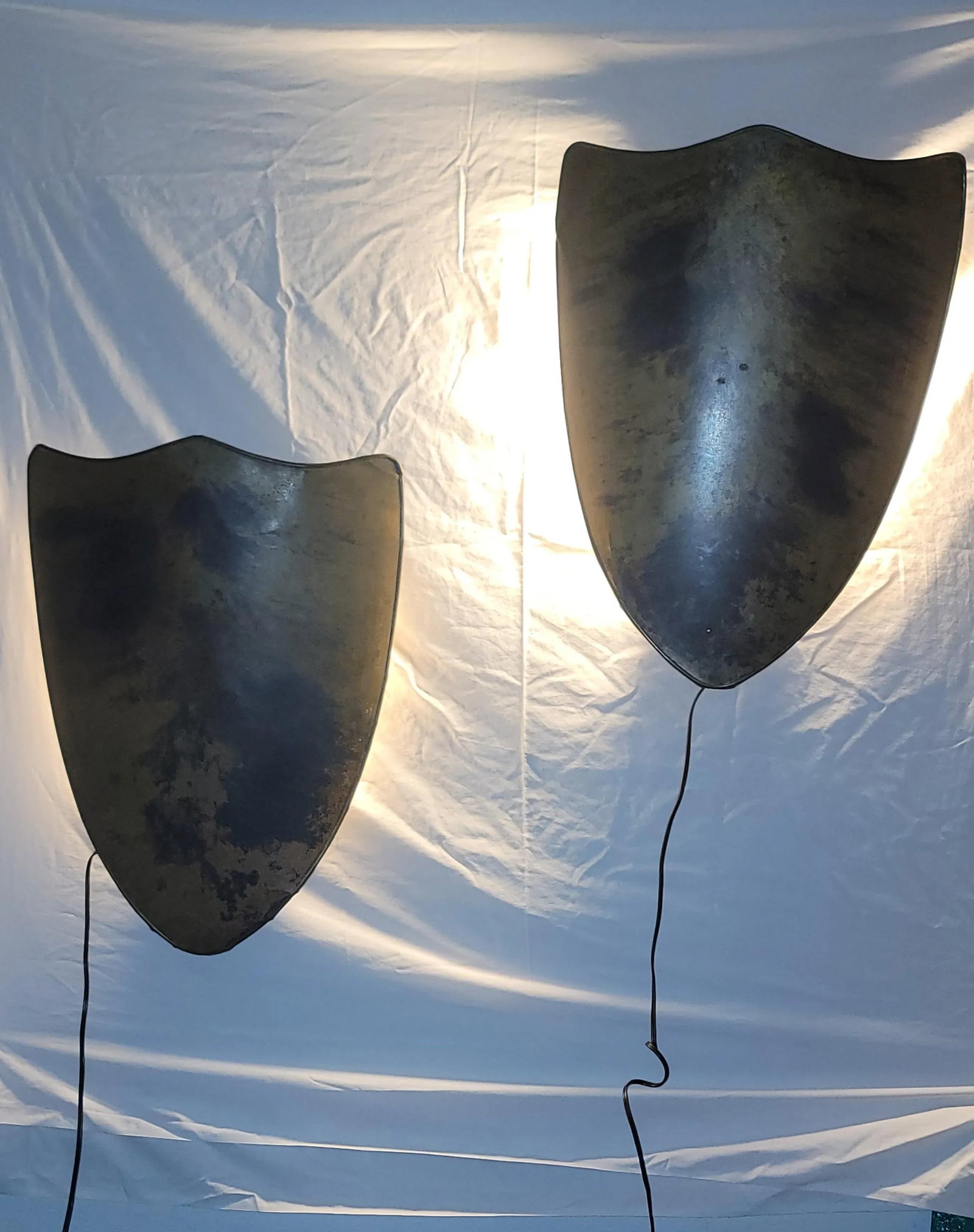 Pair of Antique Shield Wall Sconces - 9
