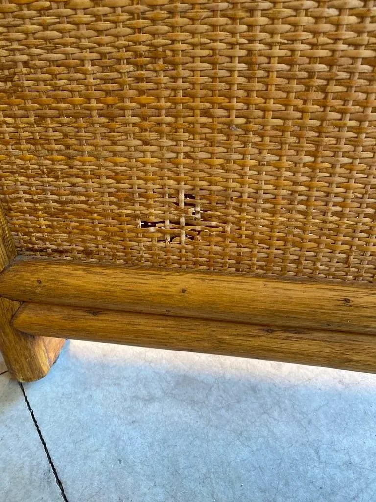 Late 20th Century Vintage McGuire Target Rattan & Woven 3-Panel Room Dividers- Set of 2 - 10
