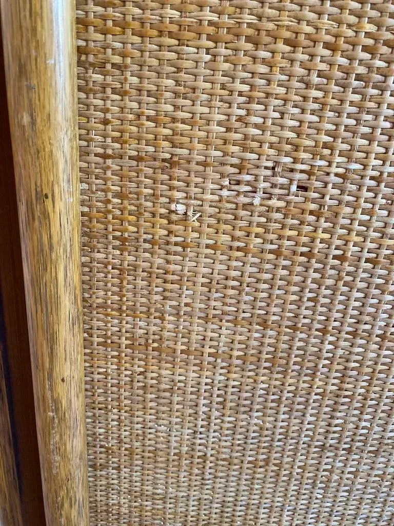 Late 20th Century Vintage McGuire Target Rattan & Woven 3-Panel Room Dividers- Set of 2 - 11