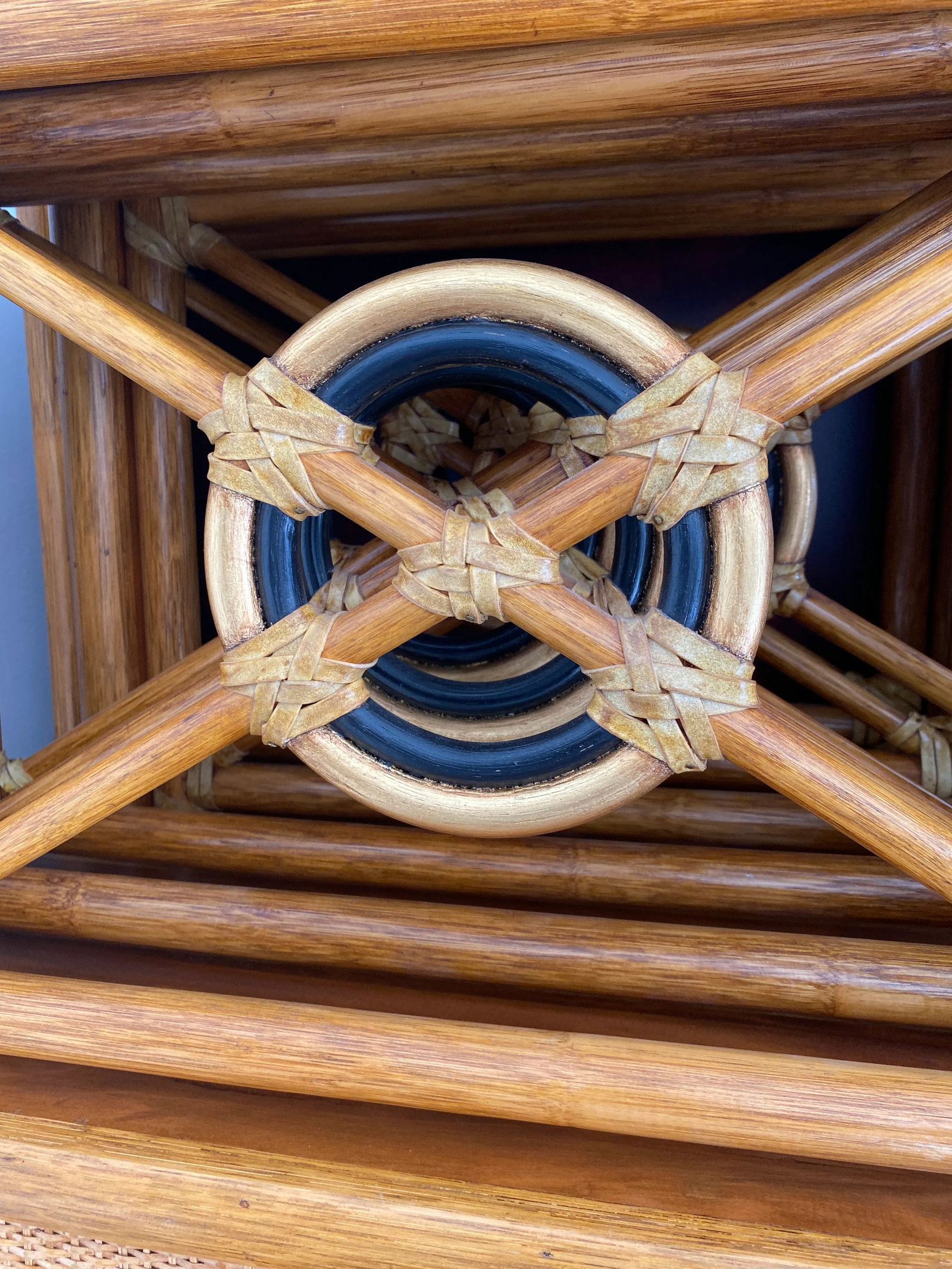 Late 20th Century Vintage McGuire Target Rattan & Woven 3-Panel Room Dividers- Set of 2 - 5