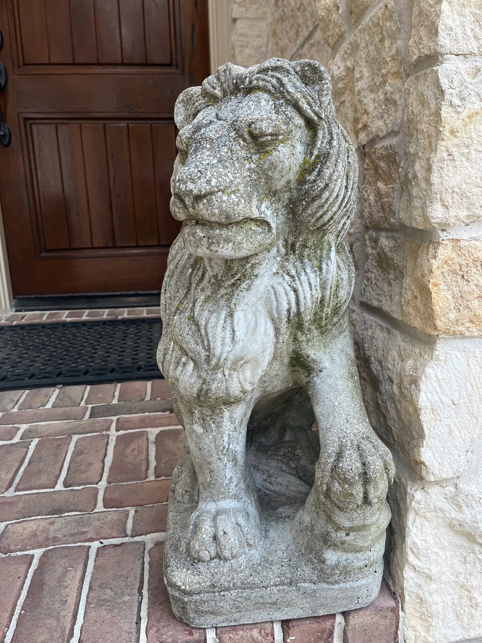Vintage Cast Stone Lion Statues - Set of 2 - 2
