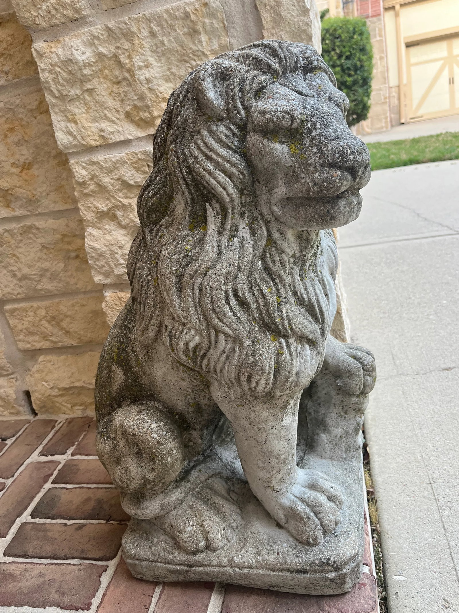 Vintage Cast Stone Lion Statues - Set of 2 - 3
