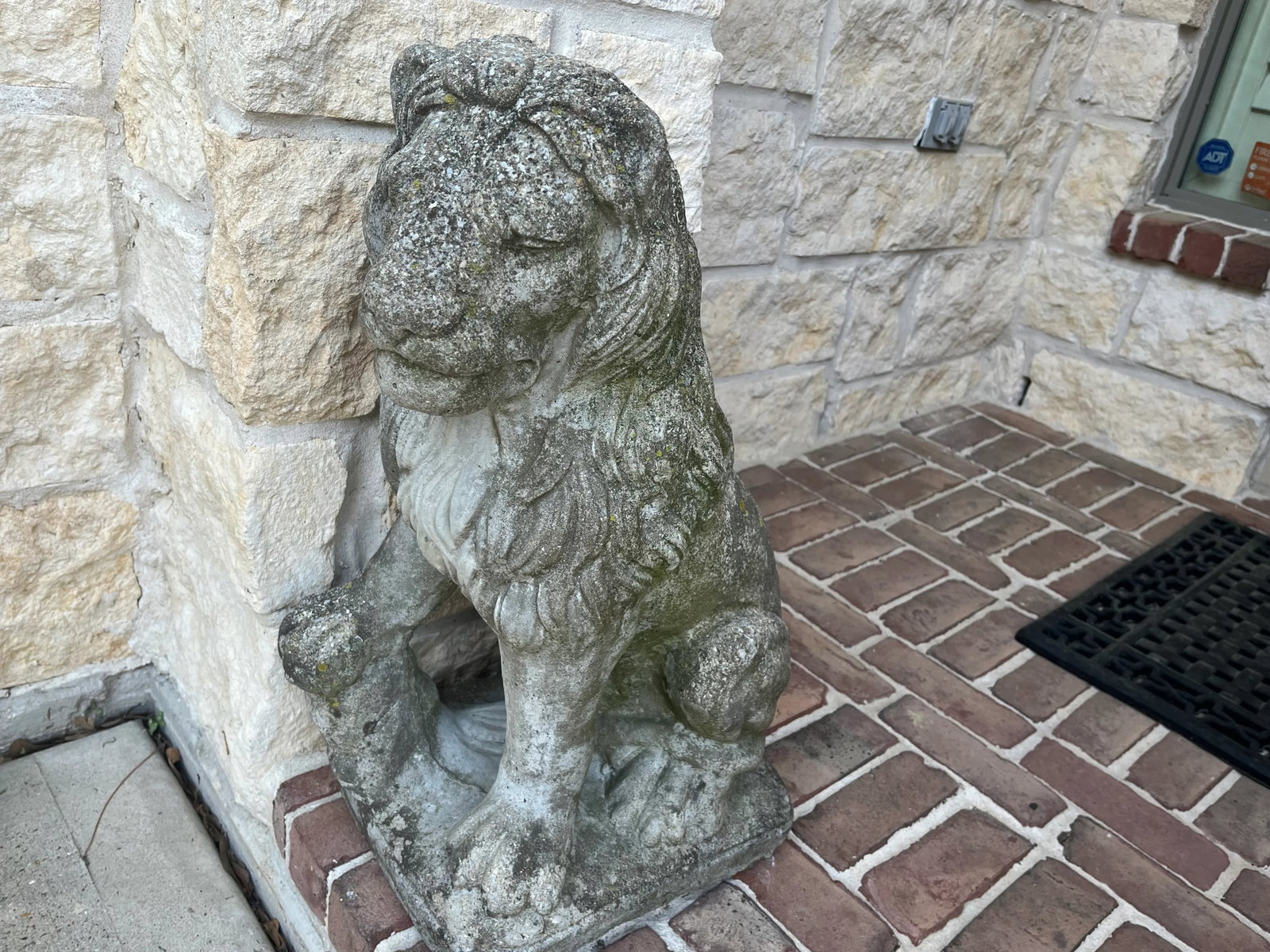 Vintage Cast Stone Lion Statues - Set of 2 - 6