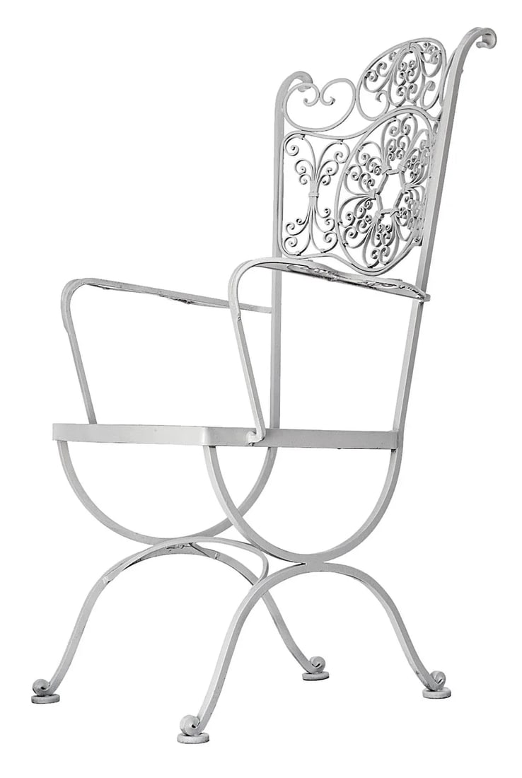 Vintage Woodard Andalusian Iron Patio Chair - 3