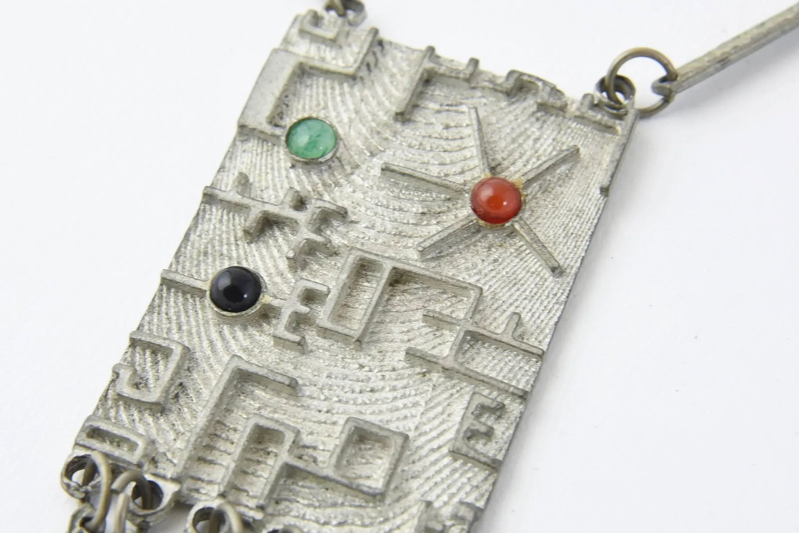 Brutalist Modernist Sterling Space Age Tassel Necklace - 5