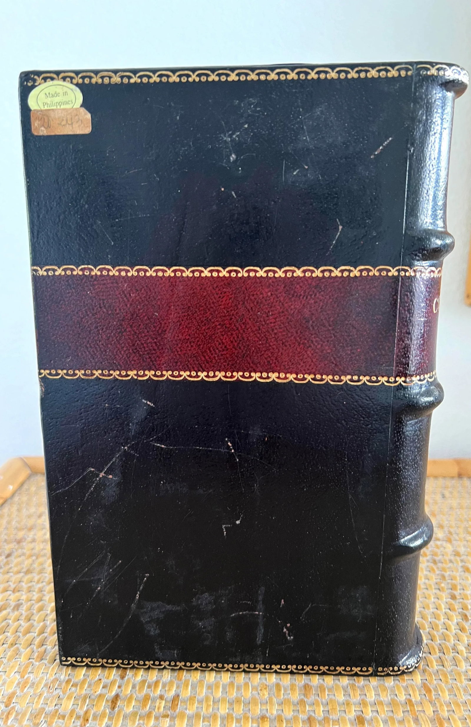 Maitland-Smith Decorative Leather Book Storage Stash Box - 12