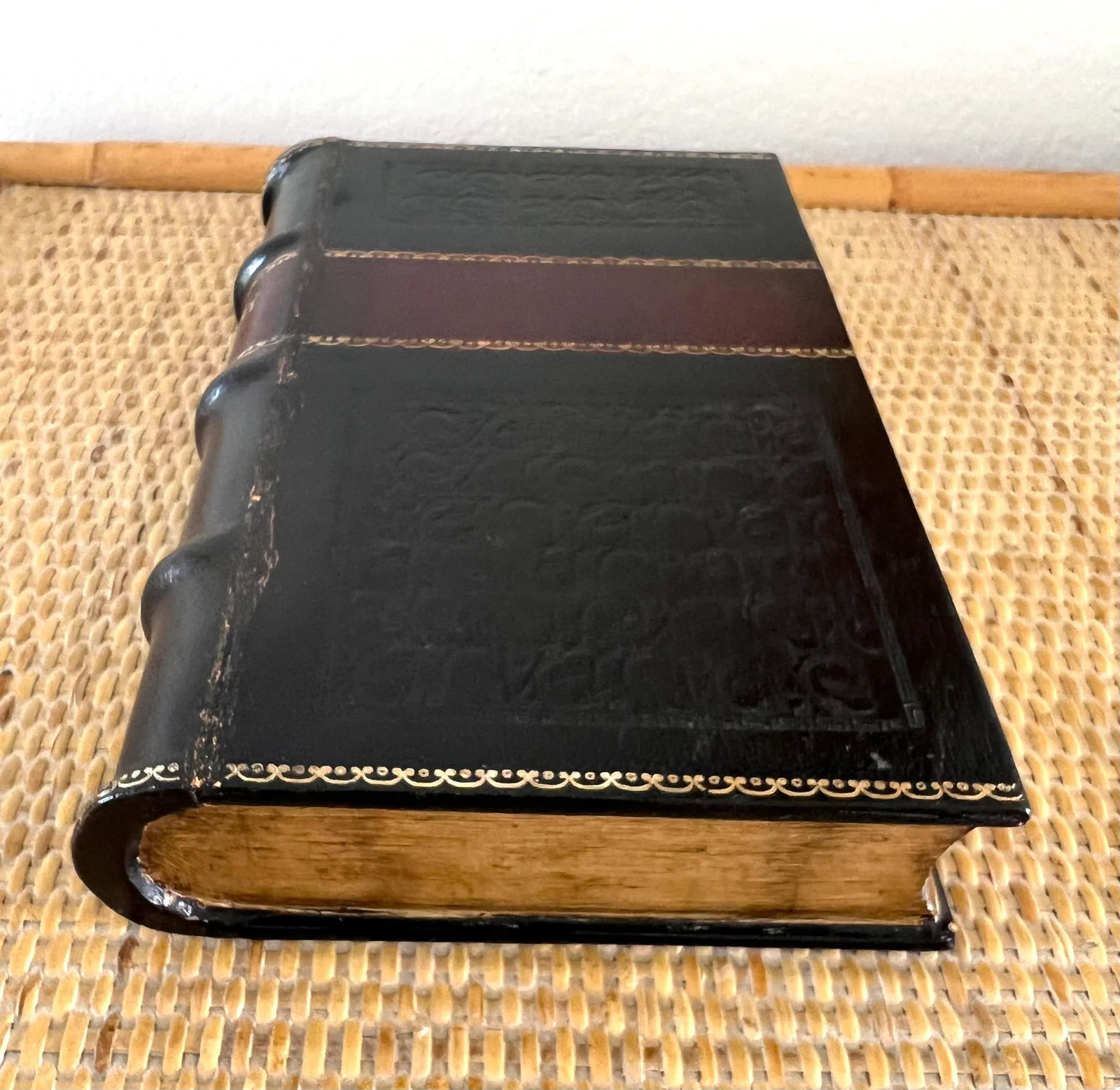 Maitland-Smith Decorative Leather Book Storage Stash Box - 3