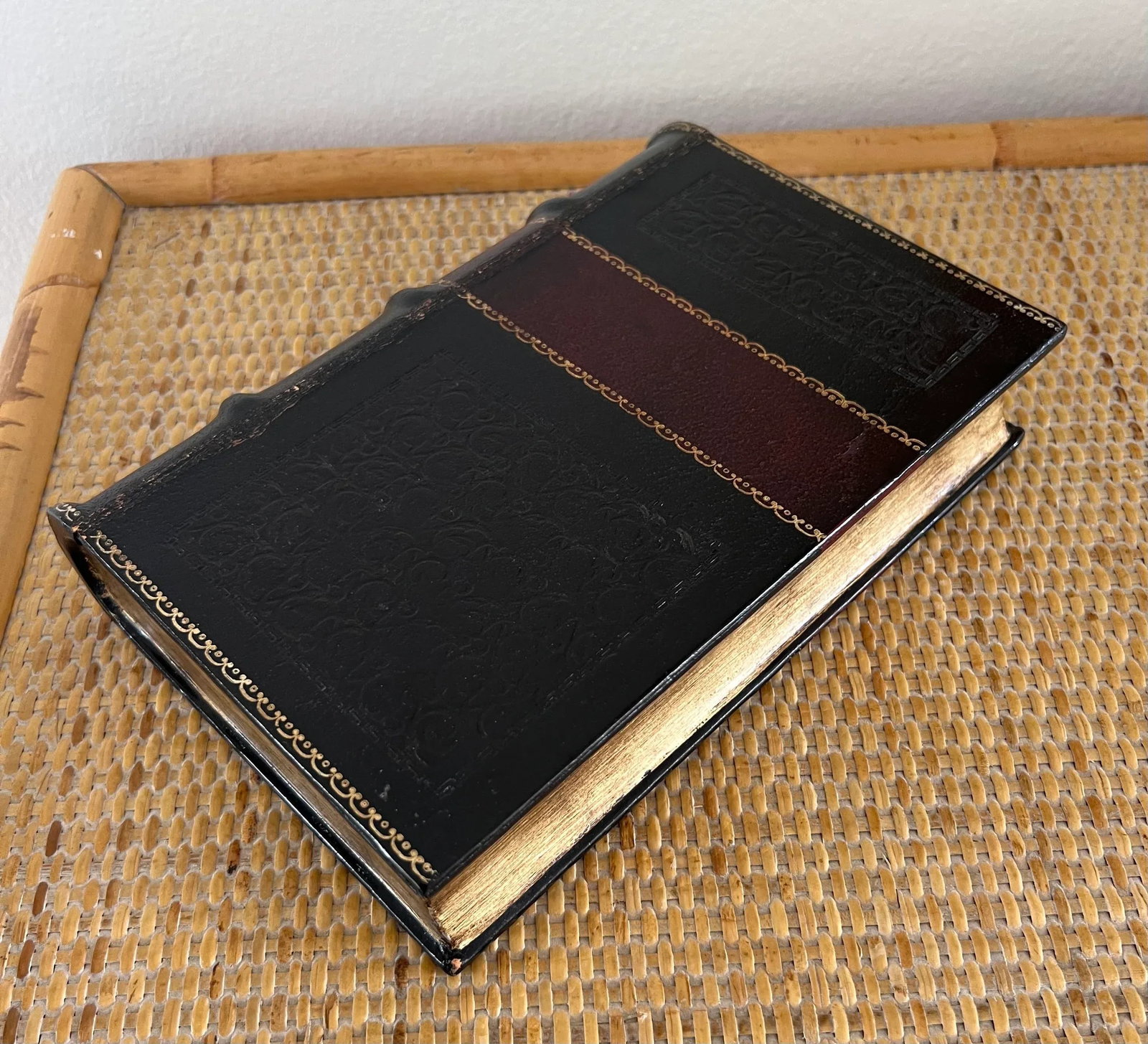 Maitland-Smith Decorative Leather Book Storage Stash Box - 4