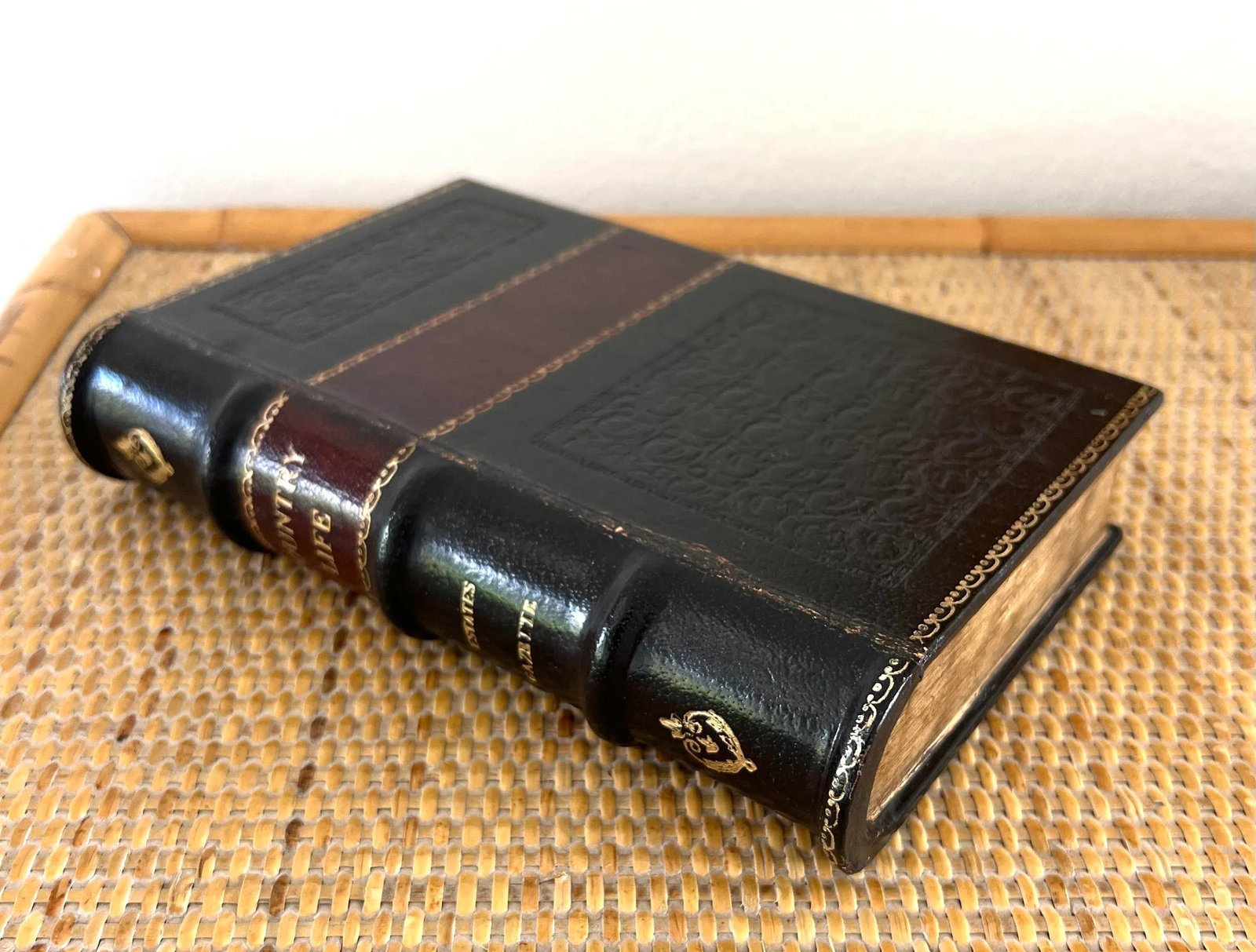 Maitland-Smith Decorative Leather Book Storage Stash Box - 5