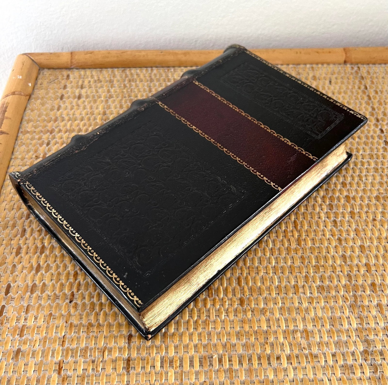 Maitland-Smith Decorative Leather Book Storage Stash Box - 6