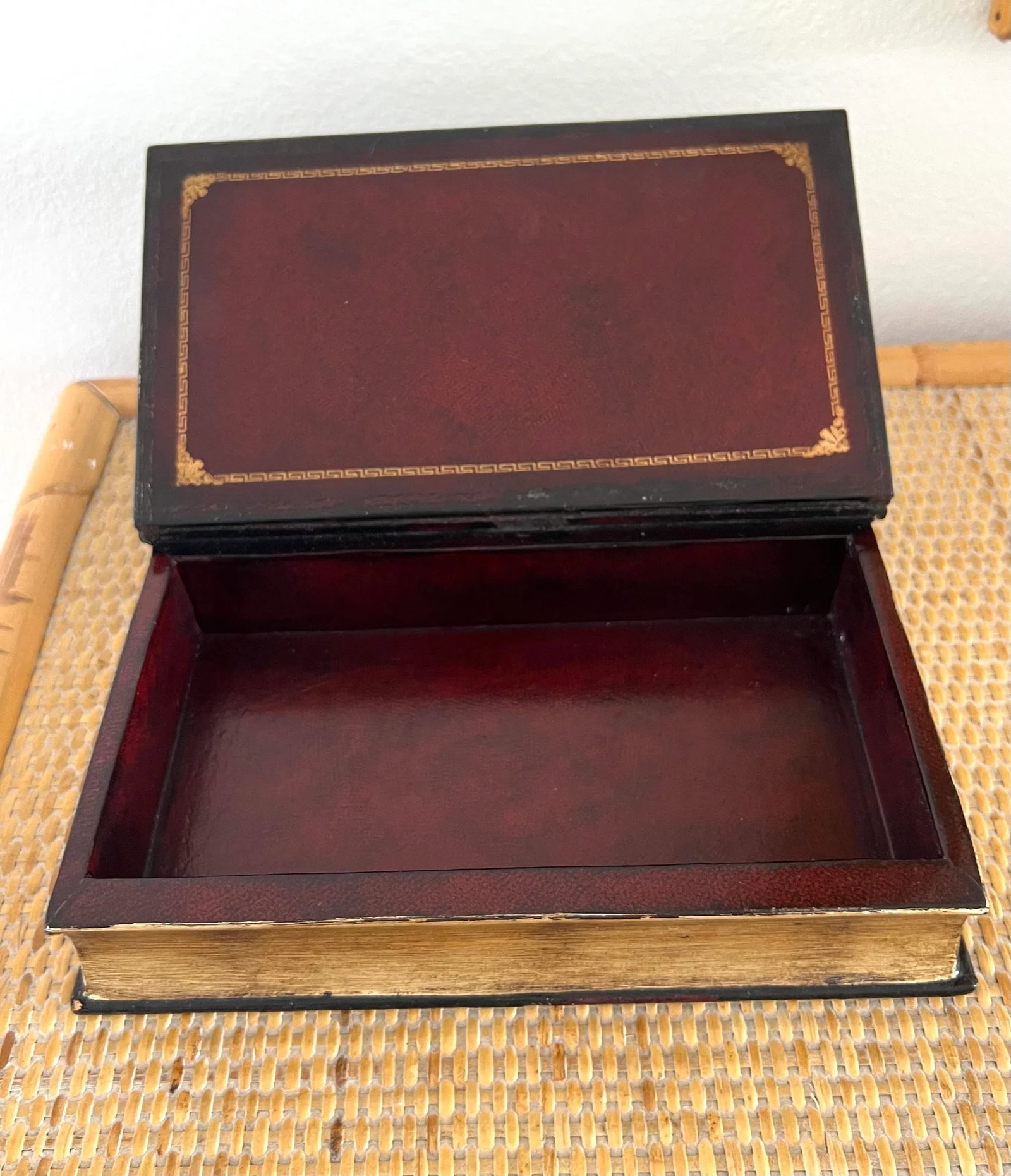 Maitland-Smith Decorative Leather Book Storage Stash Box - 7
