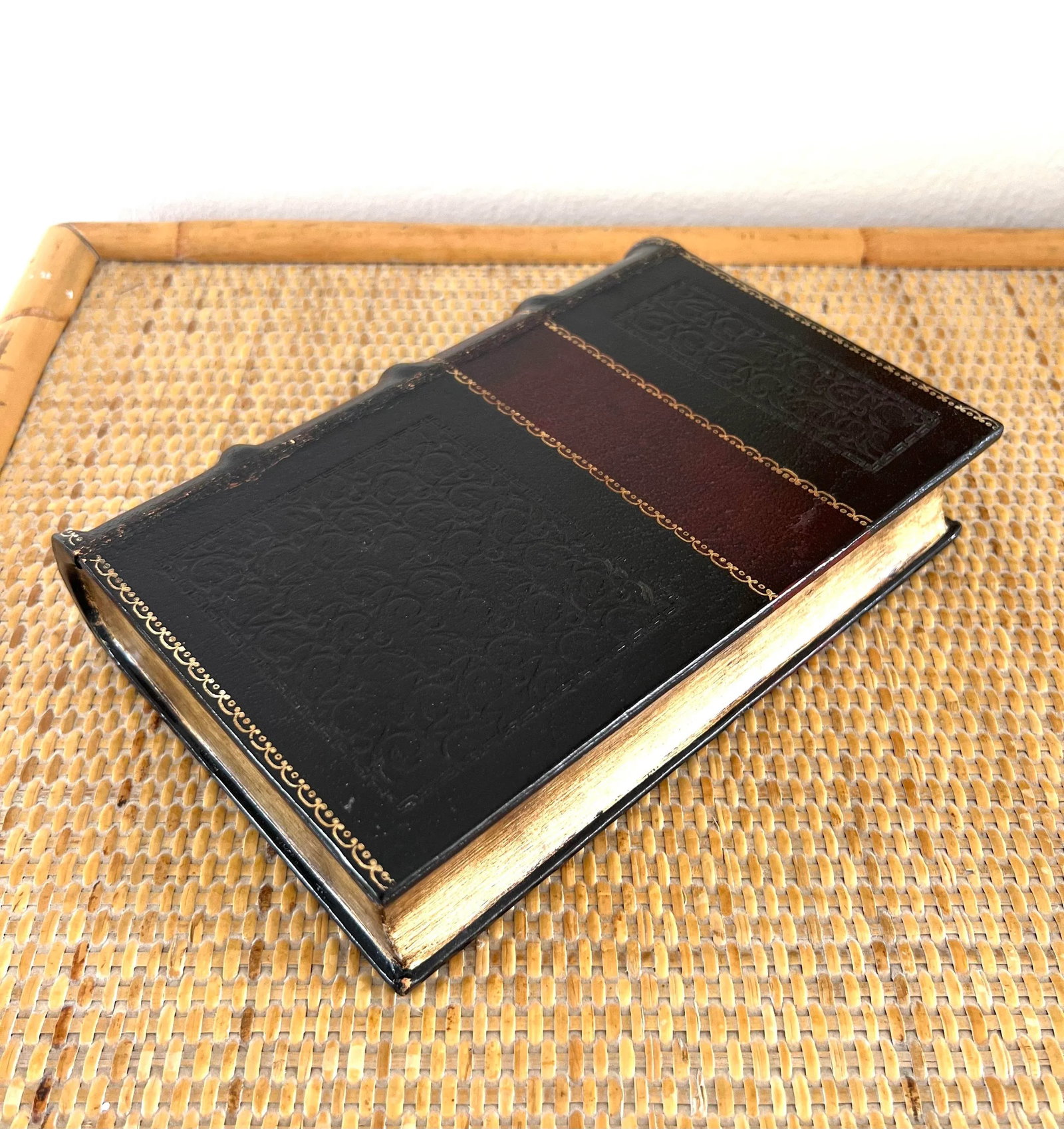 Maitland-Smith Decorative Leather Book Storage Stash Box - 8