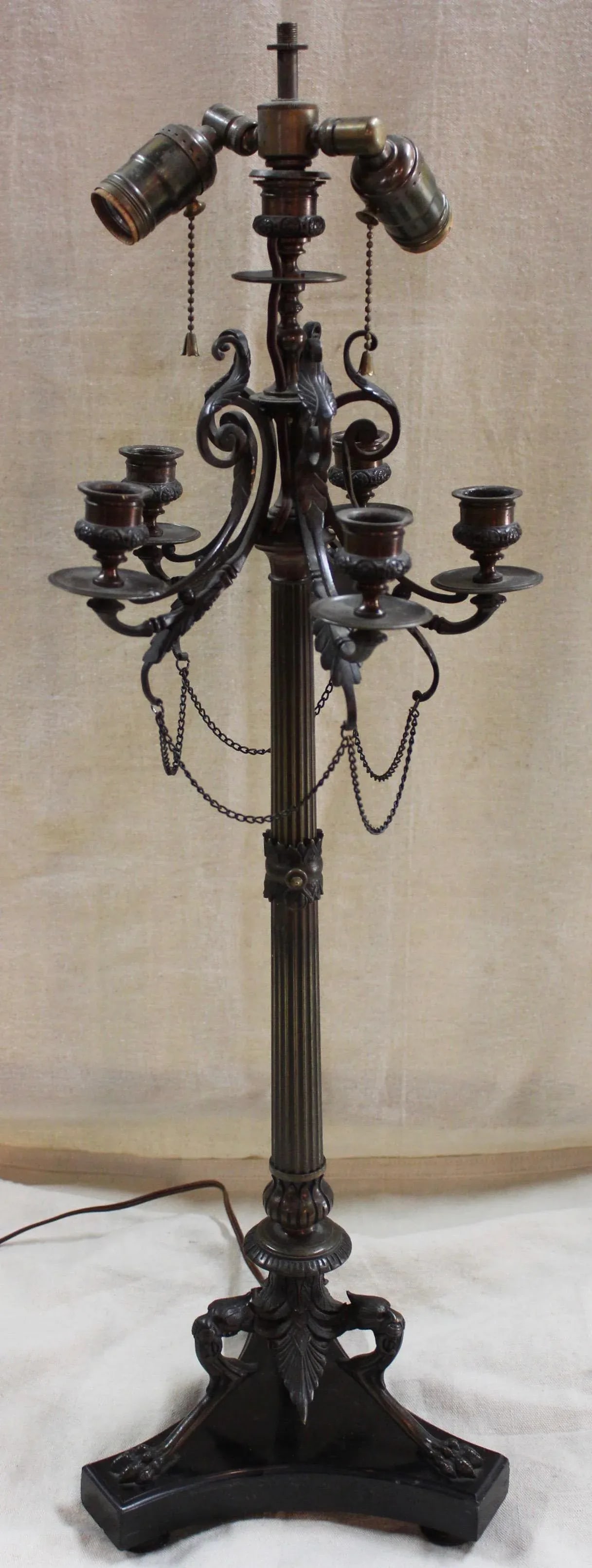 French Bronze "Candelabrum" Lamp - 2
