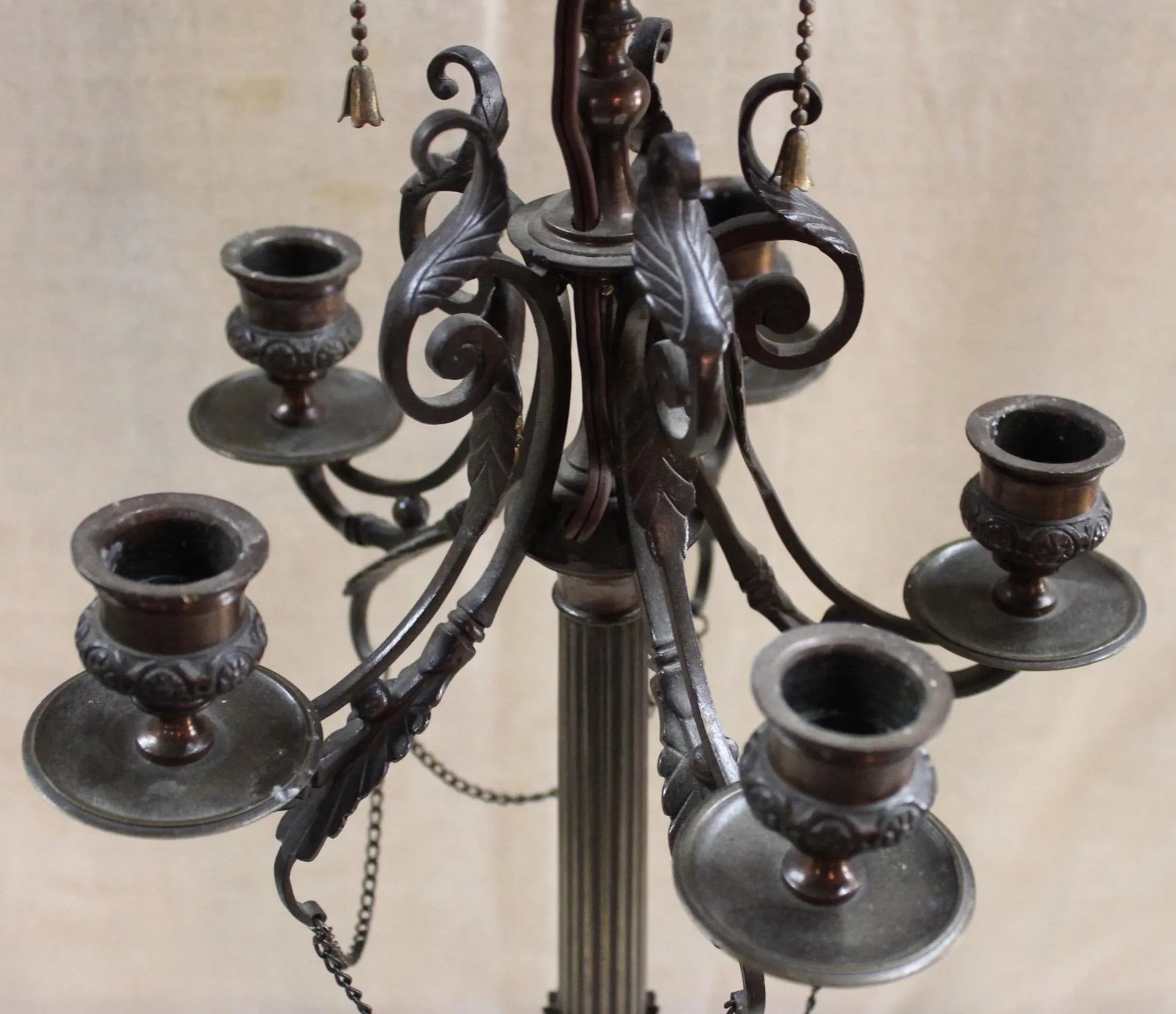 French Bronze "Candelabrum" Lamp - 7