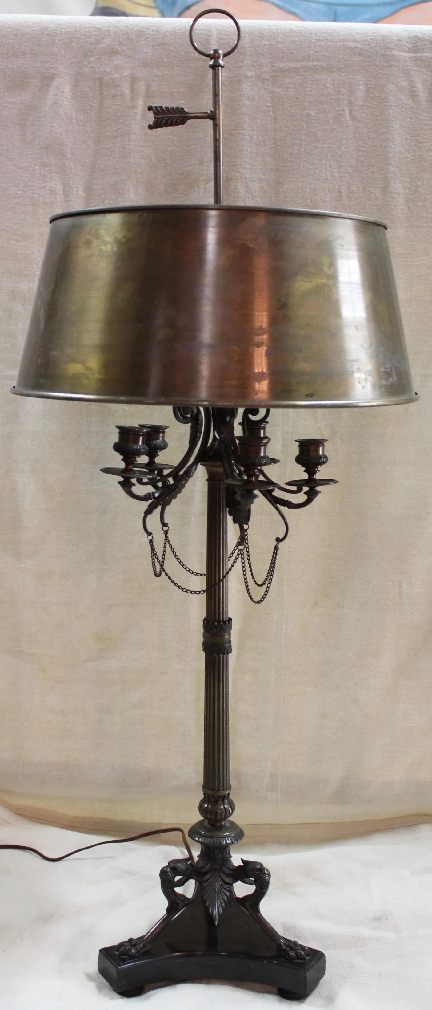 French Bronze "Candelabrum" Lamp - 8