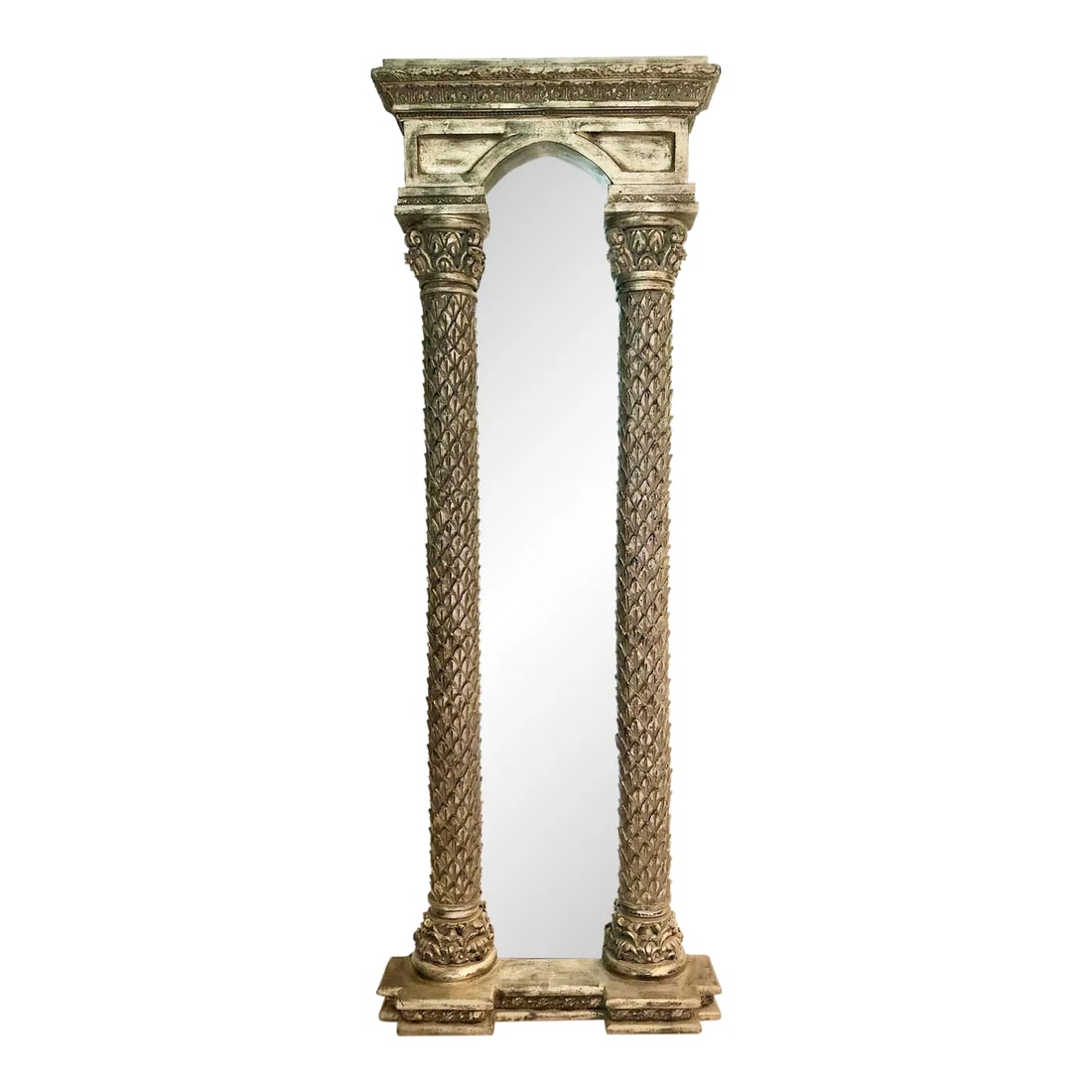 Late 20th Century Vintage Regency Carved Palm Pier Mirror (1 of 10)
