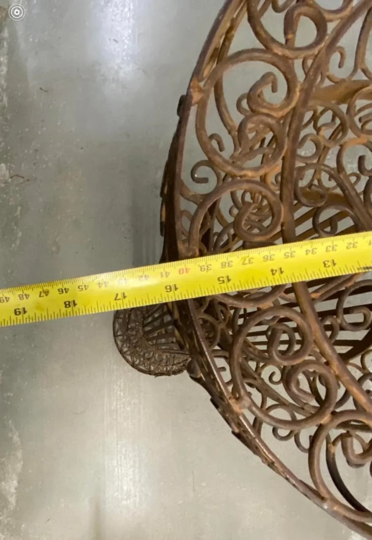 Vintage Mid Century Decorative Scrollwork Metal Plant Stand - 5